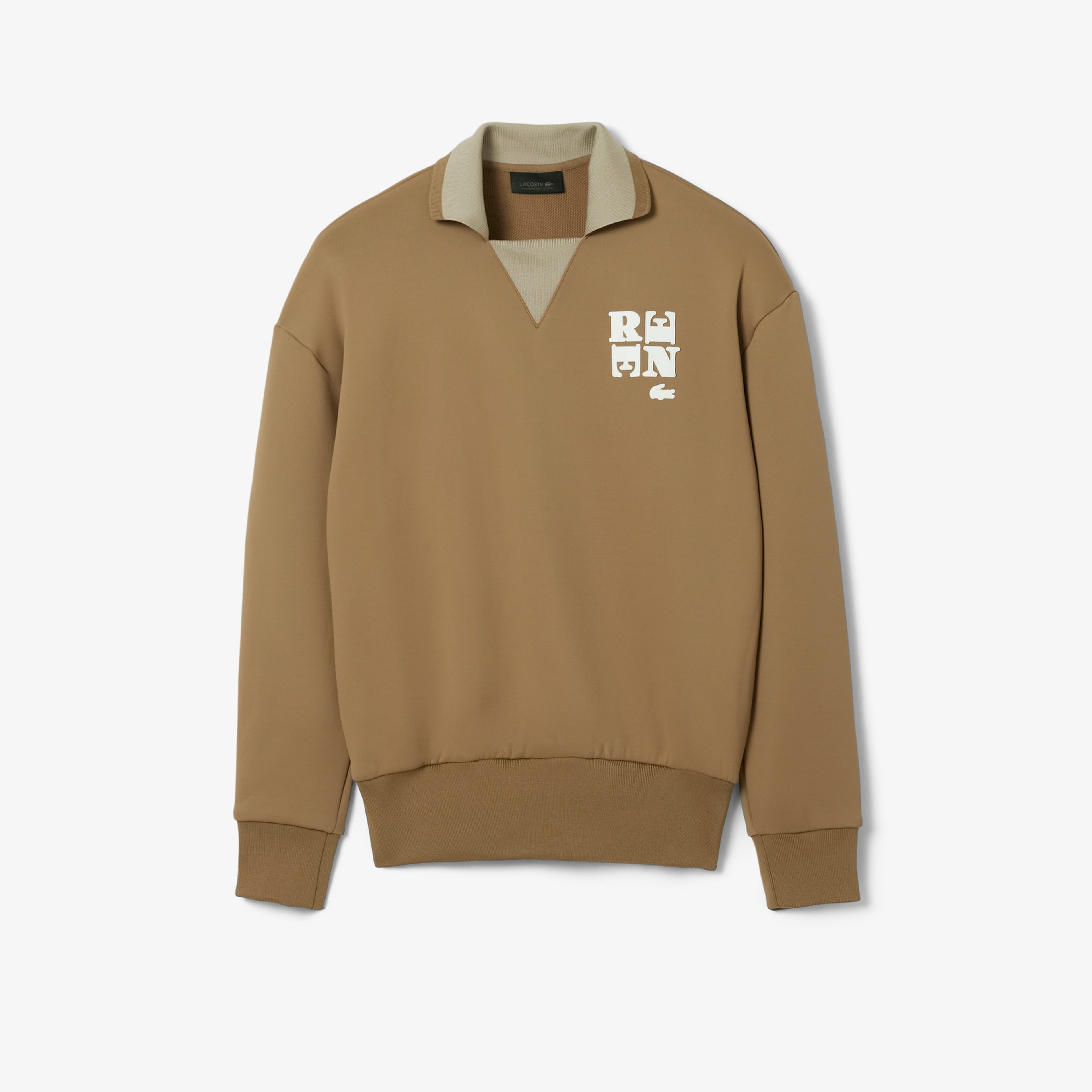 FW25 RUNWAY Kadın Polo Yaka Kahverengi Sweatshirt