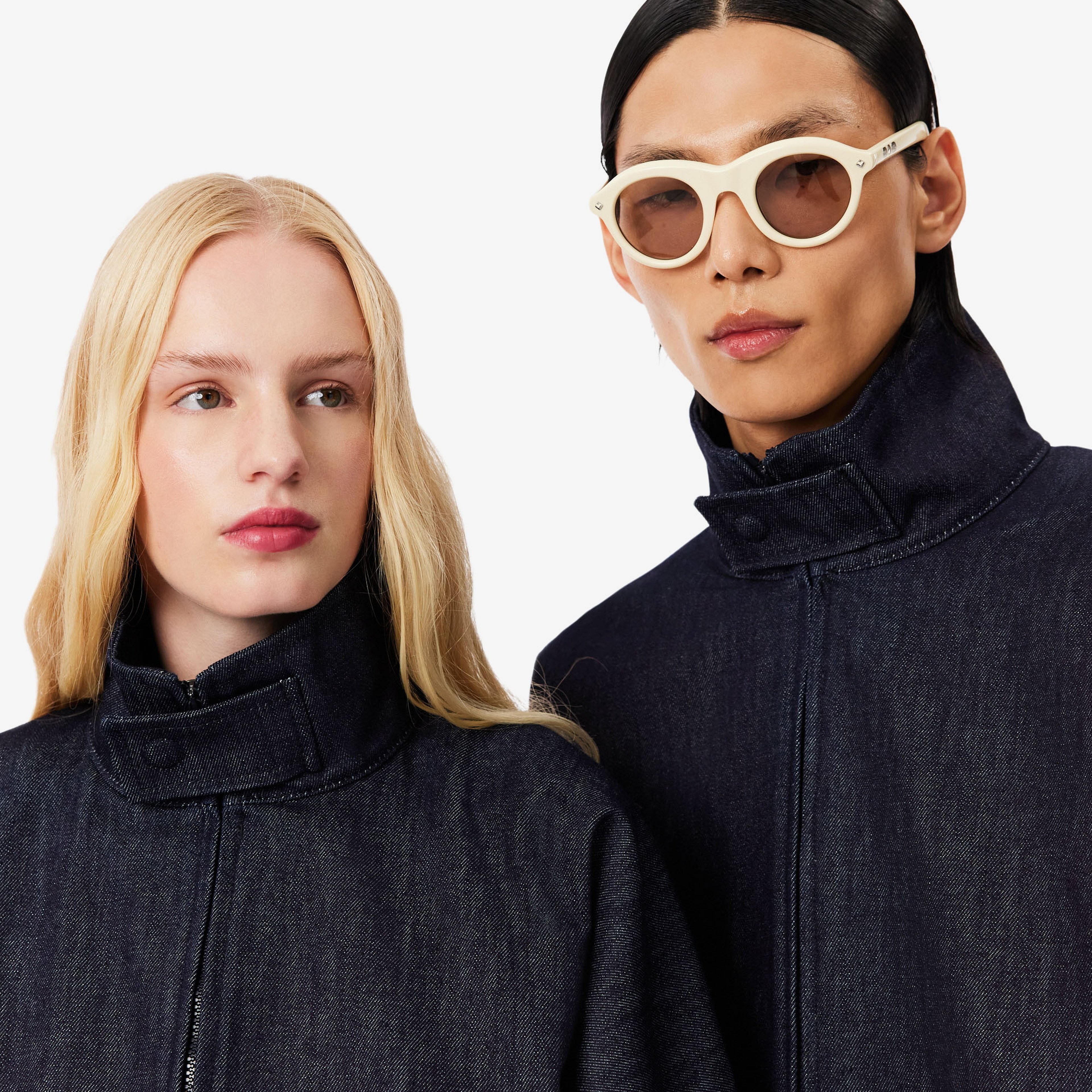 FW25 RUNWAY Unisex Oversize Fit Dik Yaka Denim Lacivert Ceket