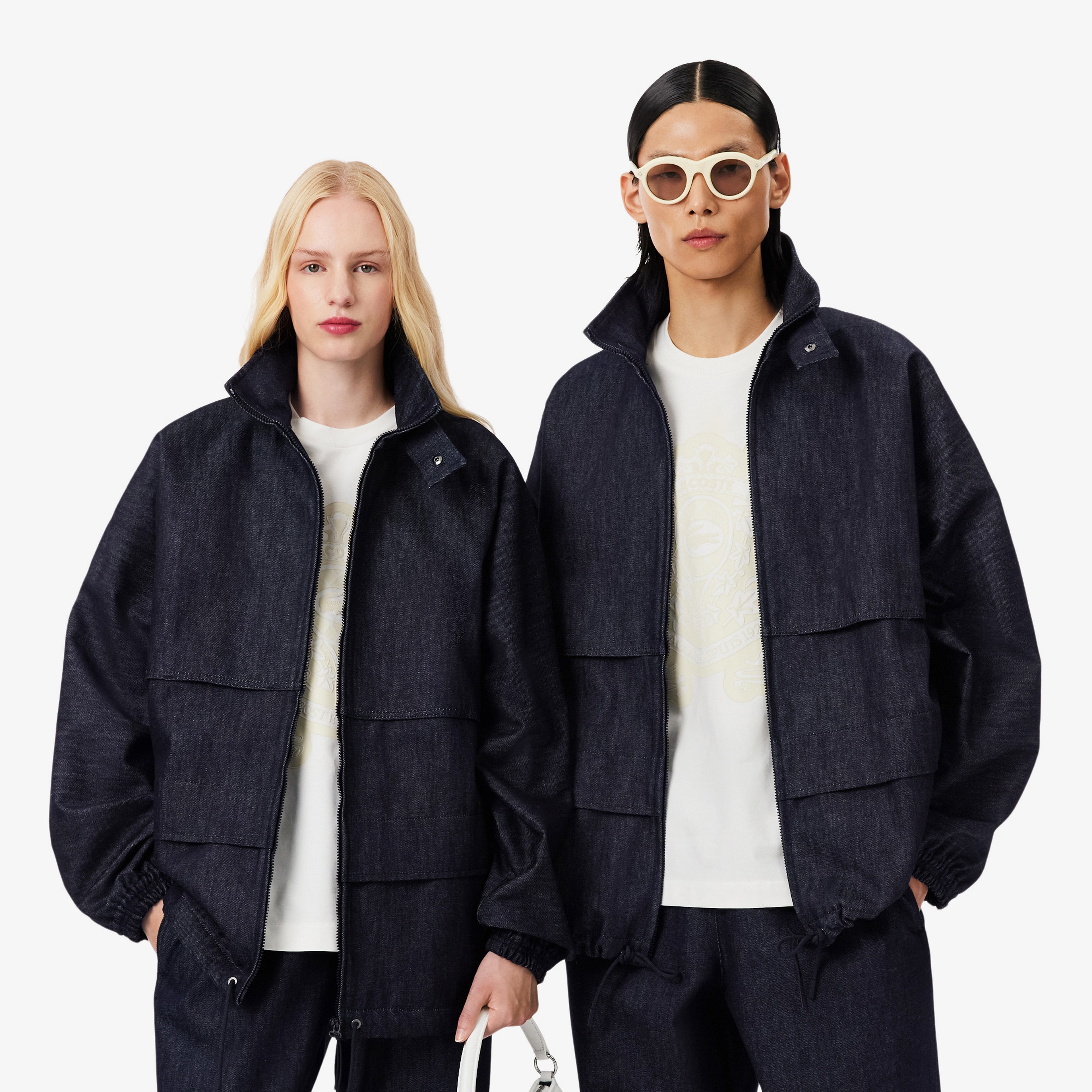 FW25 RUNWAY Unisex Oversize Fit Dik Yaka Denim Lacivert Ceket