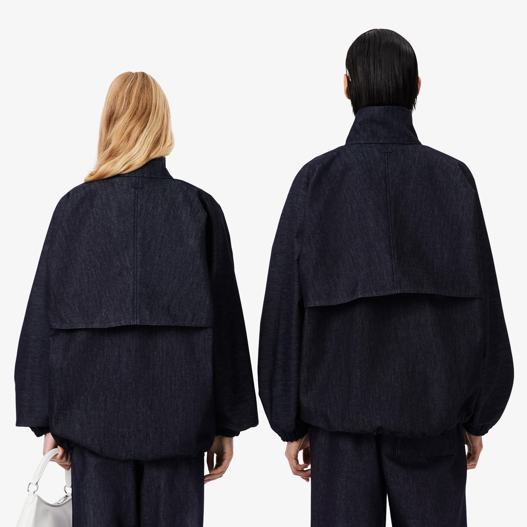 FW25 RUNWAY Unisex Oversize Fit Dik Yaka Denim Lacivert Ceket