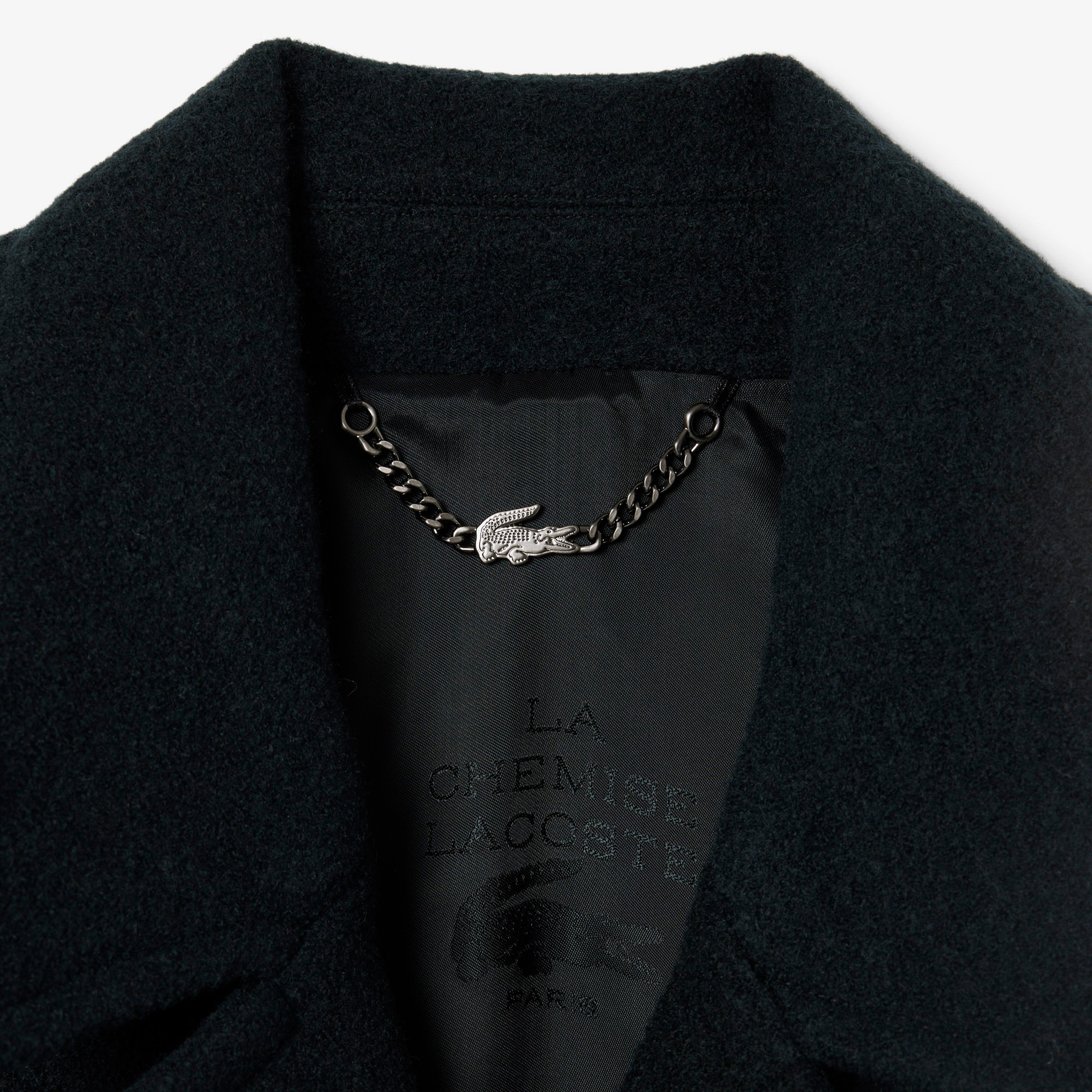 FW25 RUNWAY Erkek Oversize Fit Yün Haki Kaban