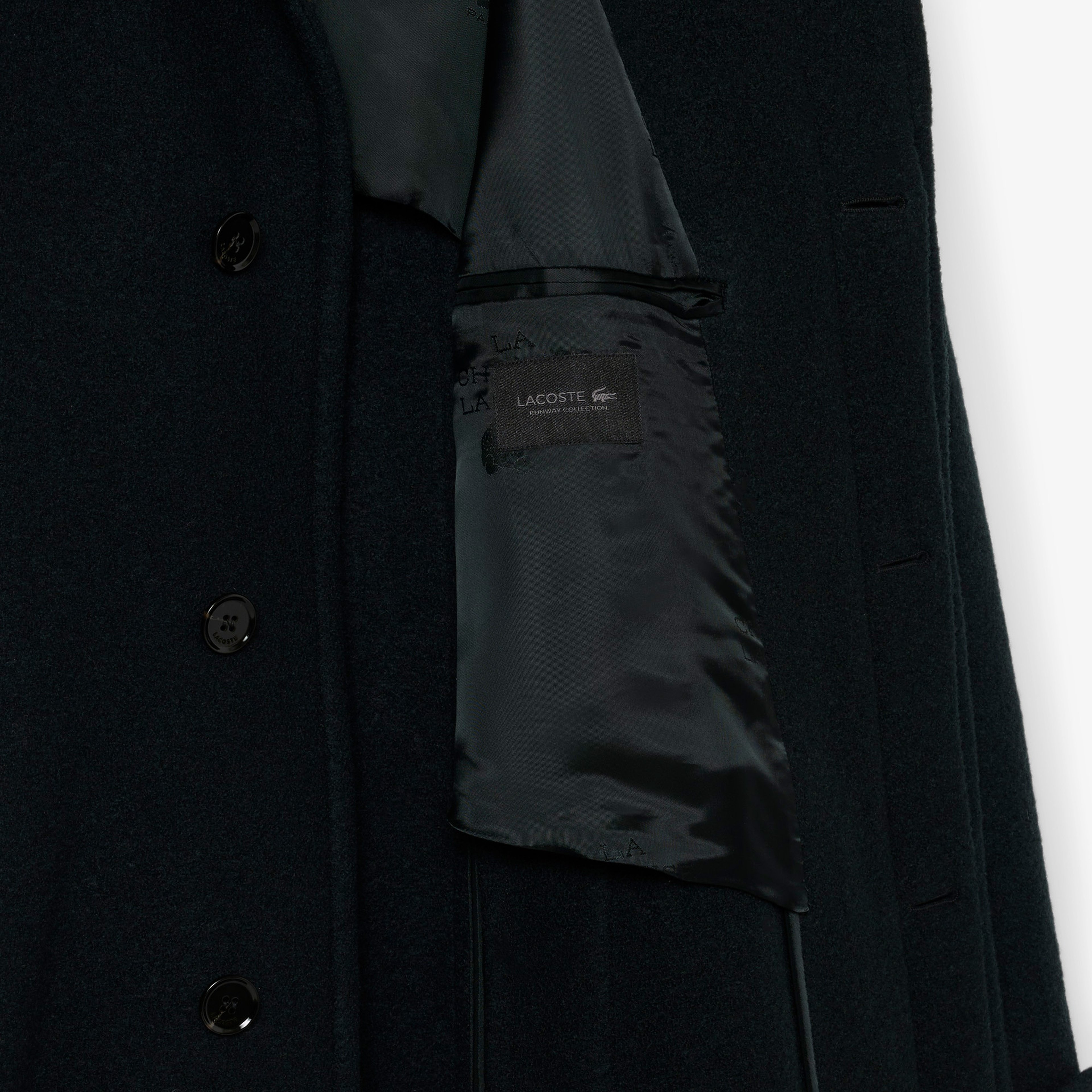 FW25 RUNWAY Erkek Oversize Fit Yün Haki Kaban