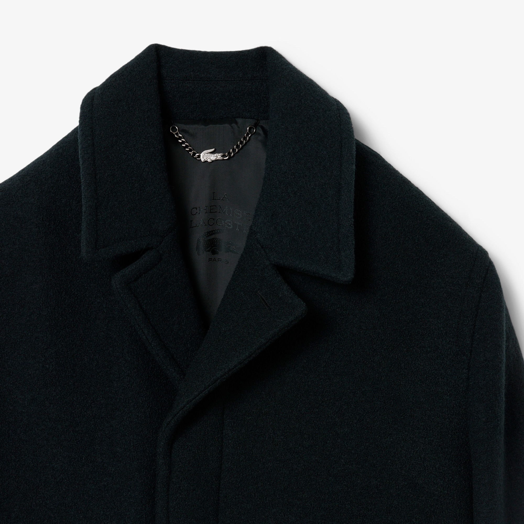 FW25 RUNWAY Erkek Oversize Fit Yün Haki Kaban