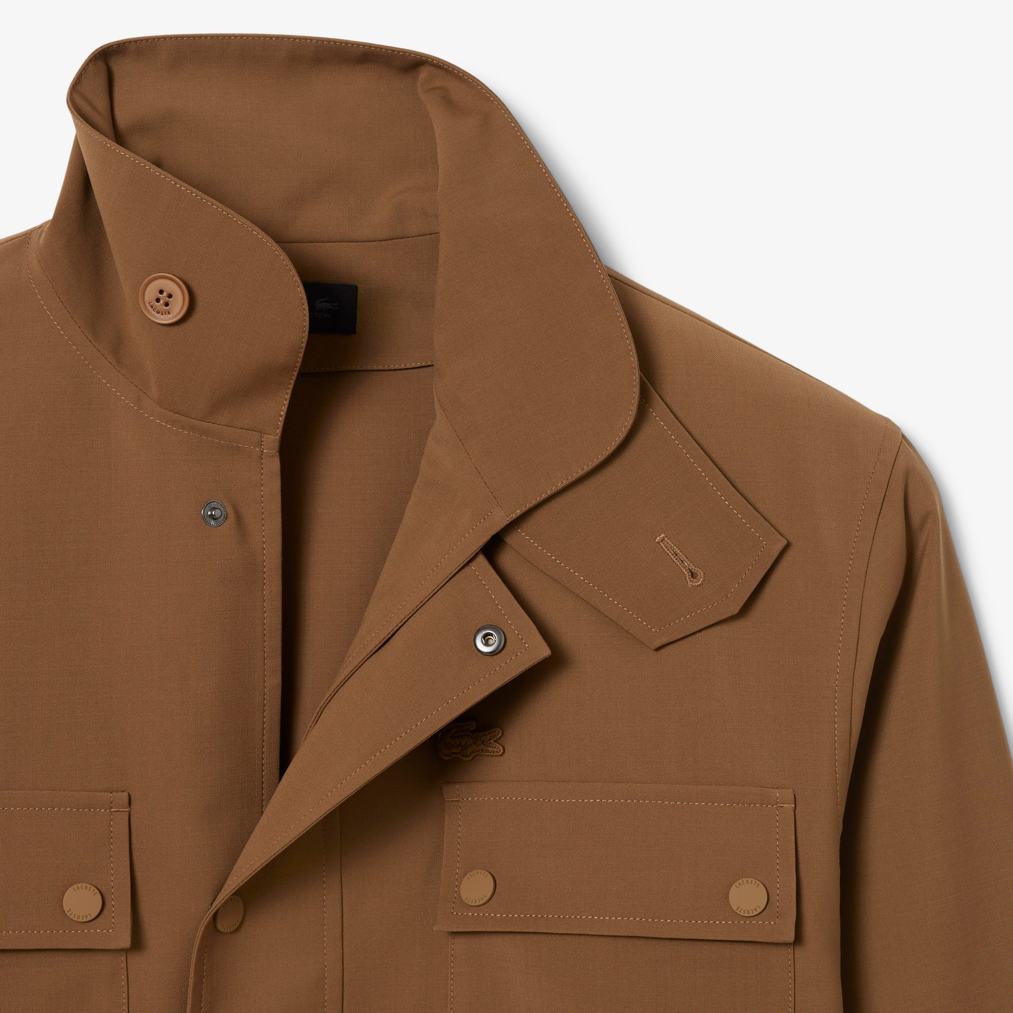 FW25 RUNWAY Erkek Regular Fit Dik Yaka Kahverengi Ceket