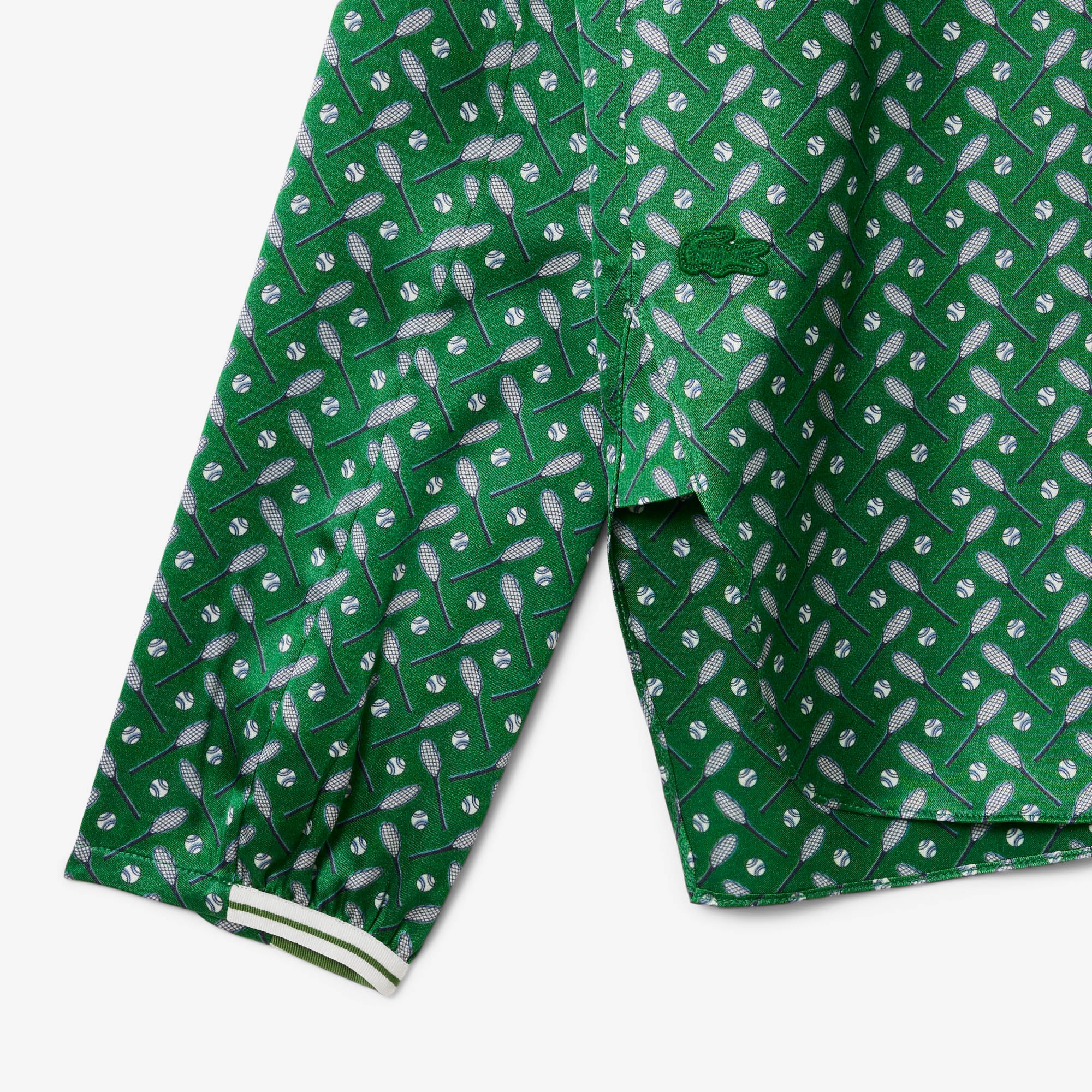 FW25 RUNWAY Kadın Desenli Yeşil Bluz