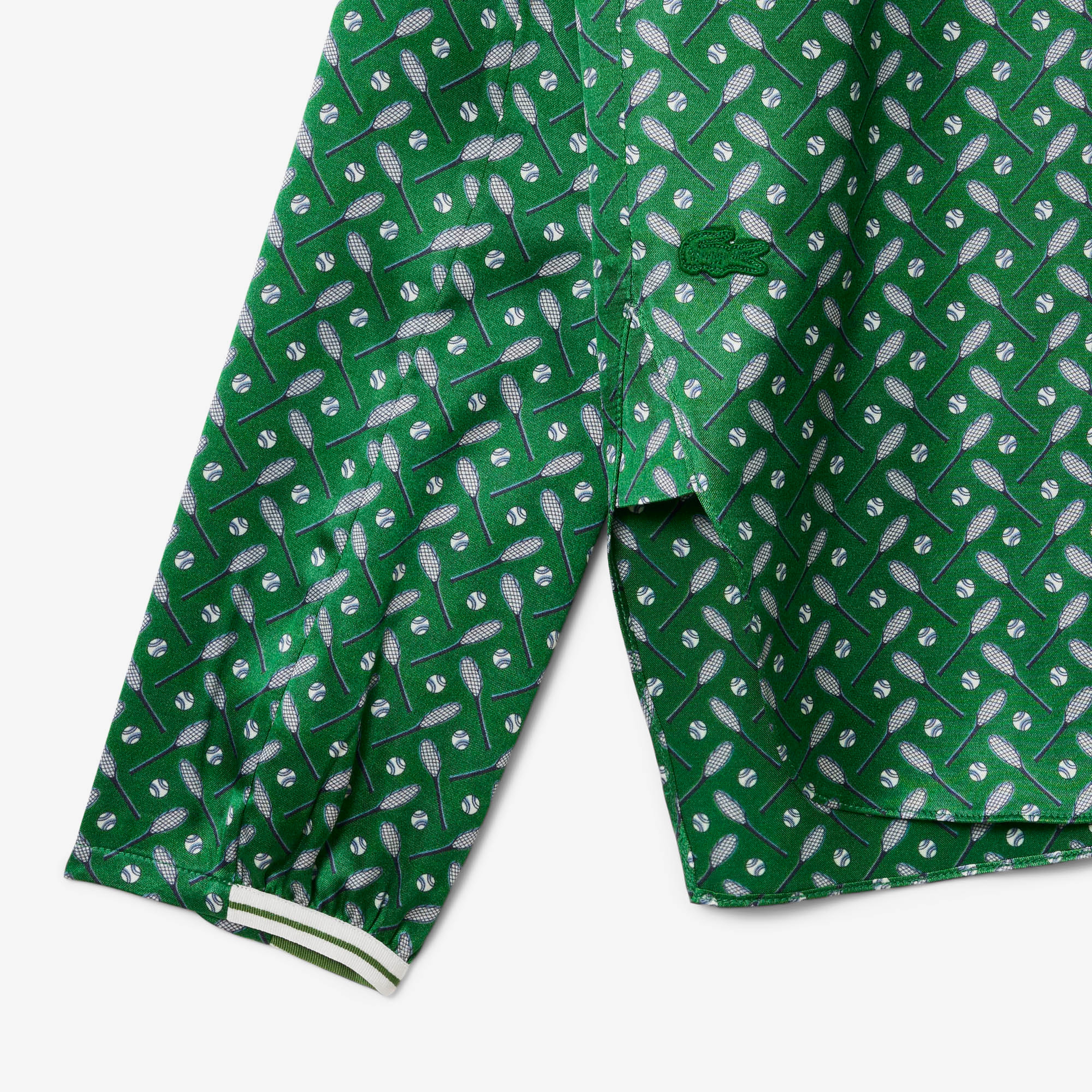 FW25 RUNWAY Kadın Desenli Yeşil Bluz