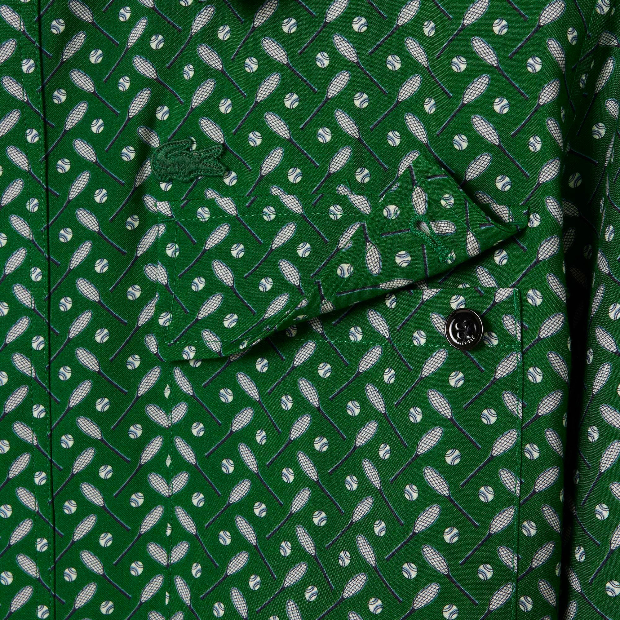 FW25 RUNWAY Erkek Regular Fit Dik Yaka Desenli Yeşil Ceket