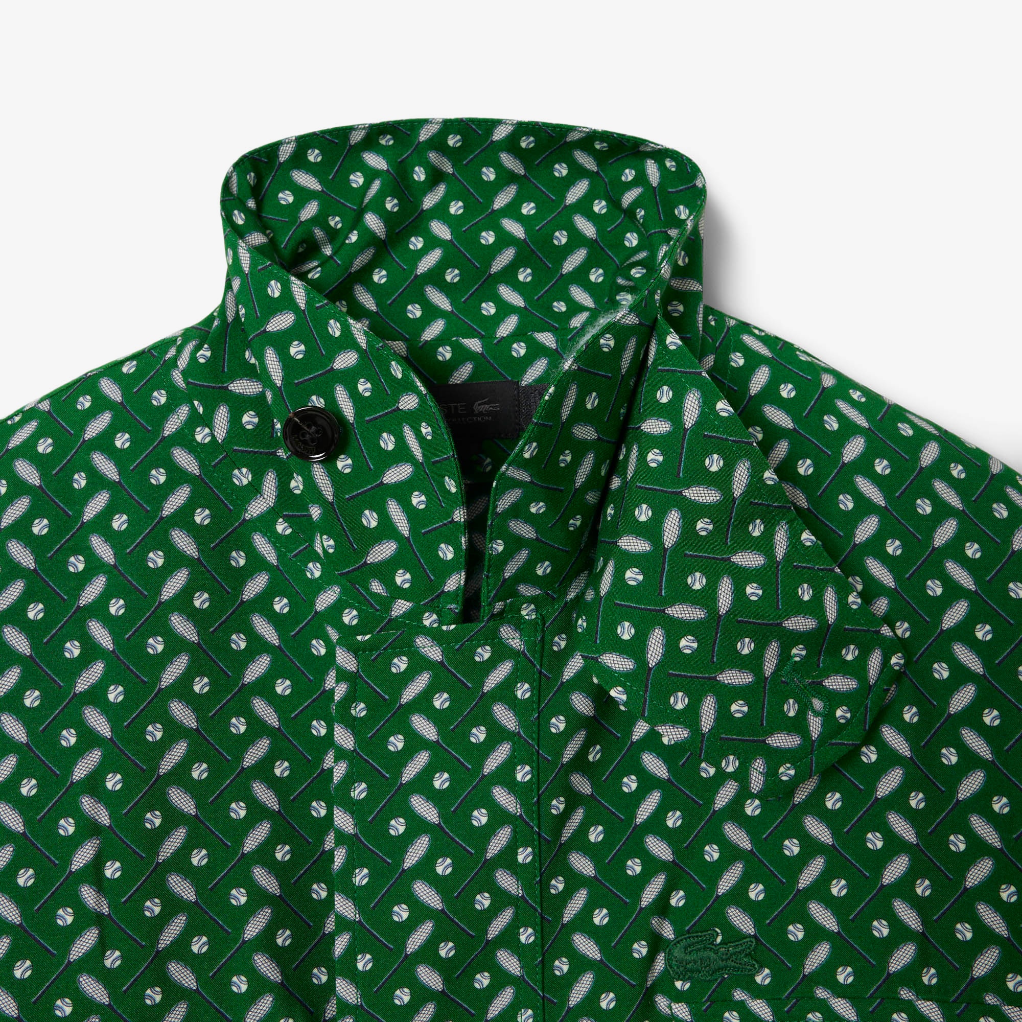 FW25 RUNWAY Erkek Regular Fit Dik Yaka Desenli Yeşil Ceket