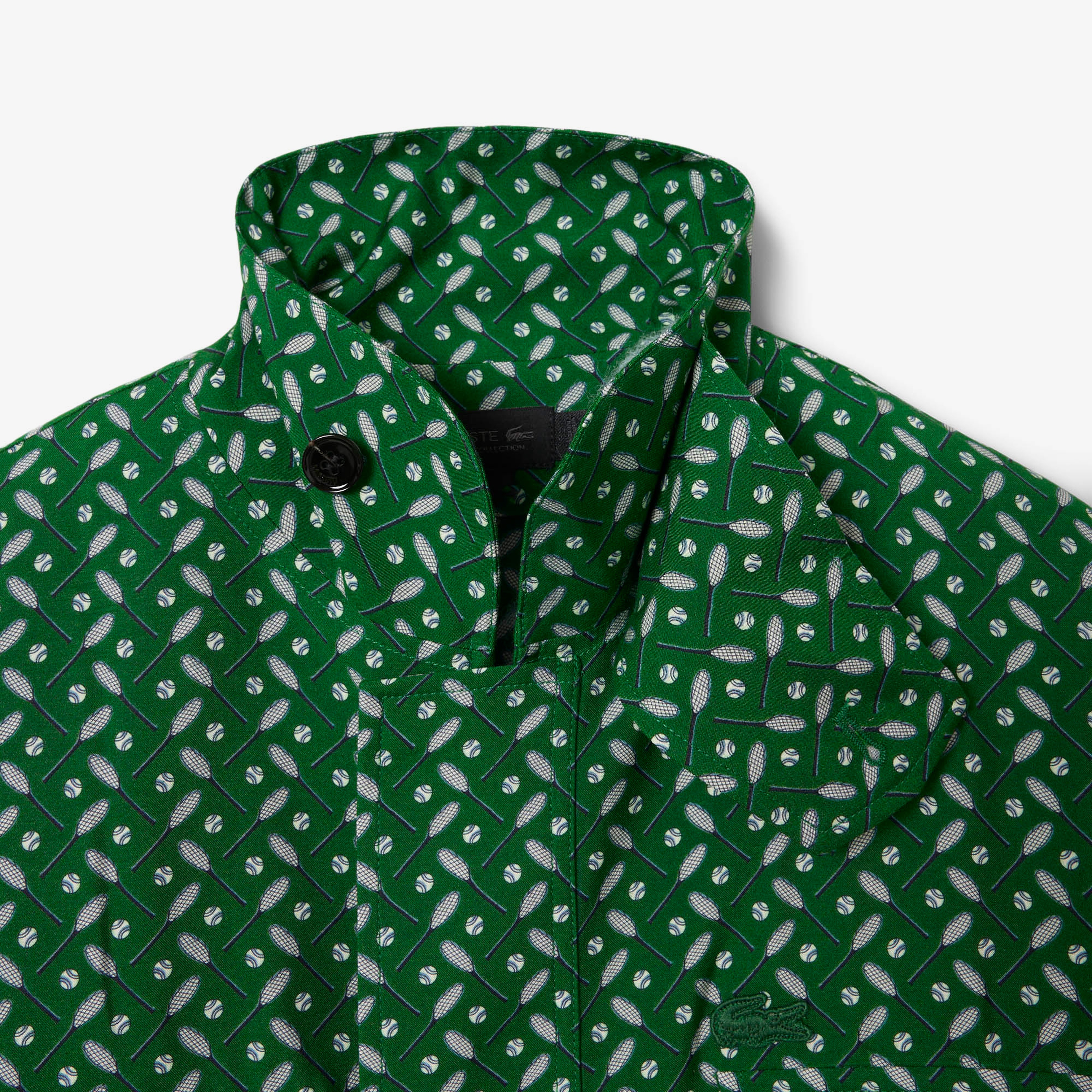 FW25 RUNWAY Erkek Regular Fit Dik Yaka Desenli Yeşil Ceket