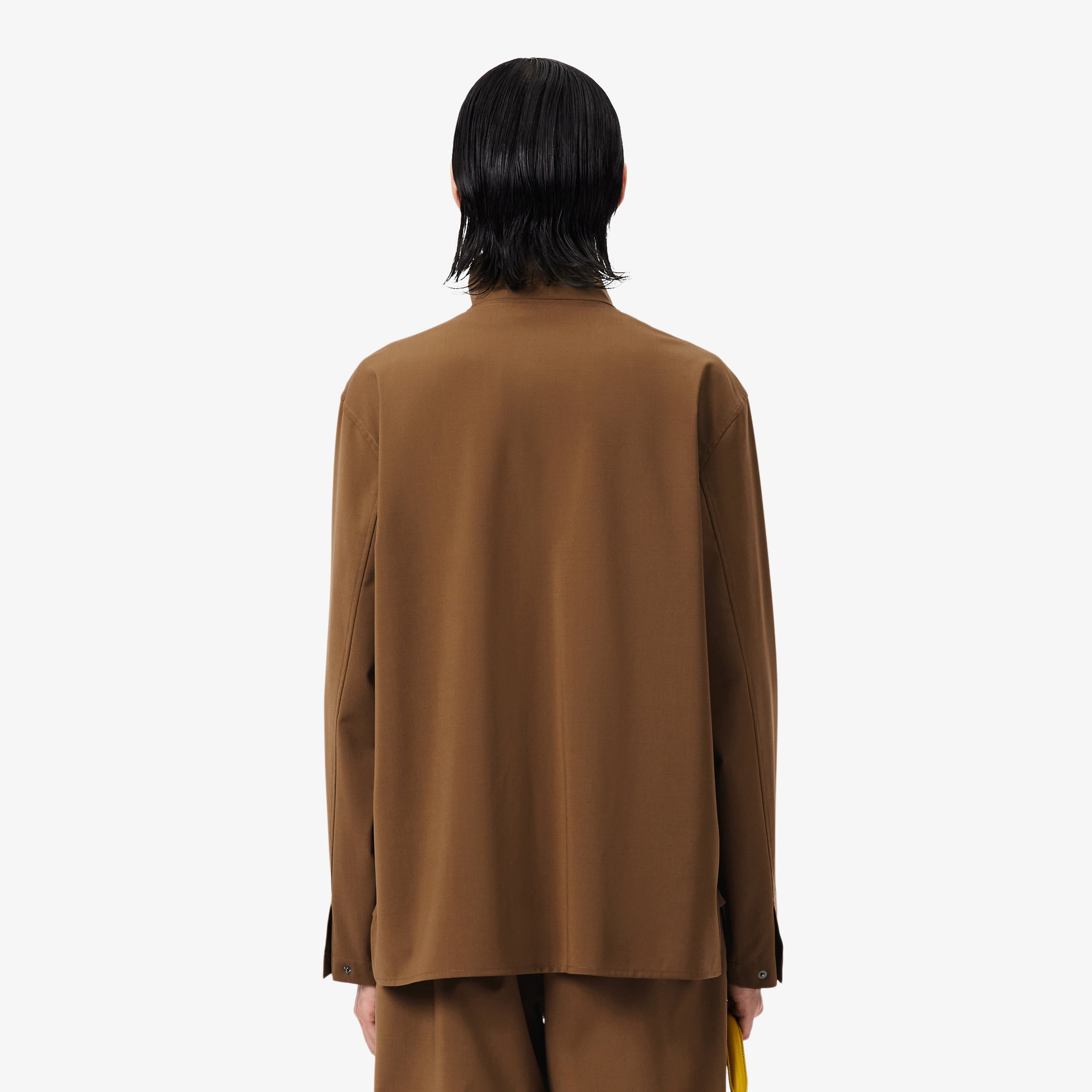 FW25 RUNWAY Erkek Regular Fit Dik Yaka Kahverengi Ceket