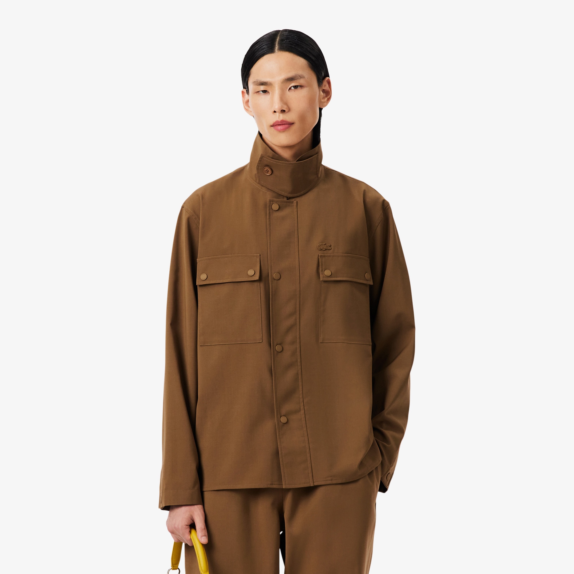 FW25 RUNWAY Erkek Regular Fit Dik Yaka Kahverengi Ceket