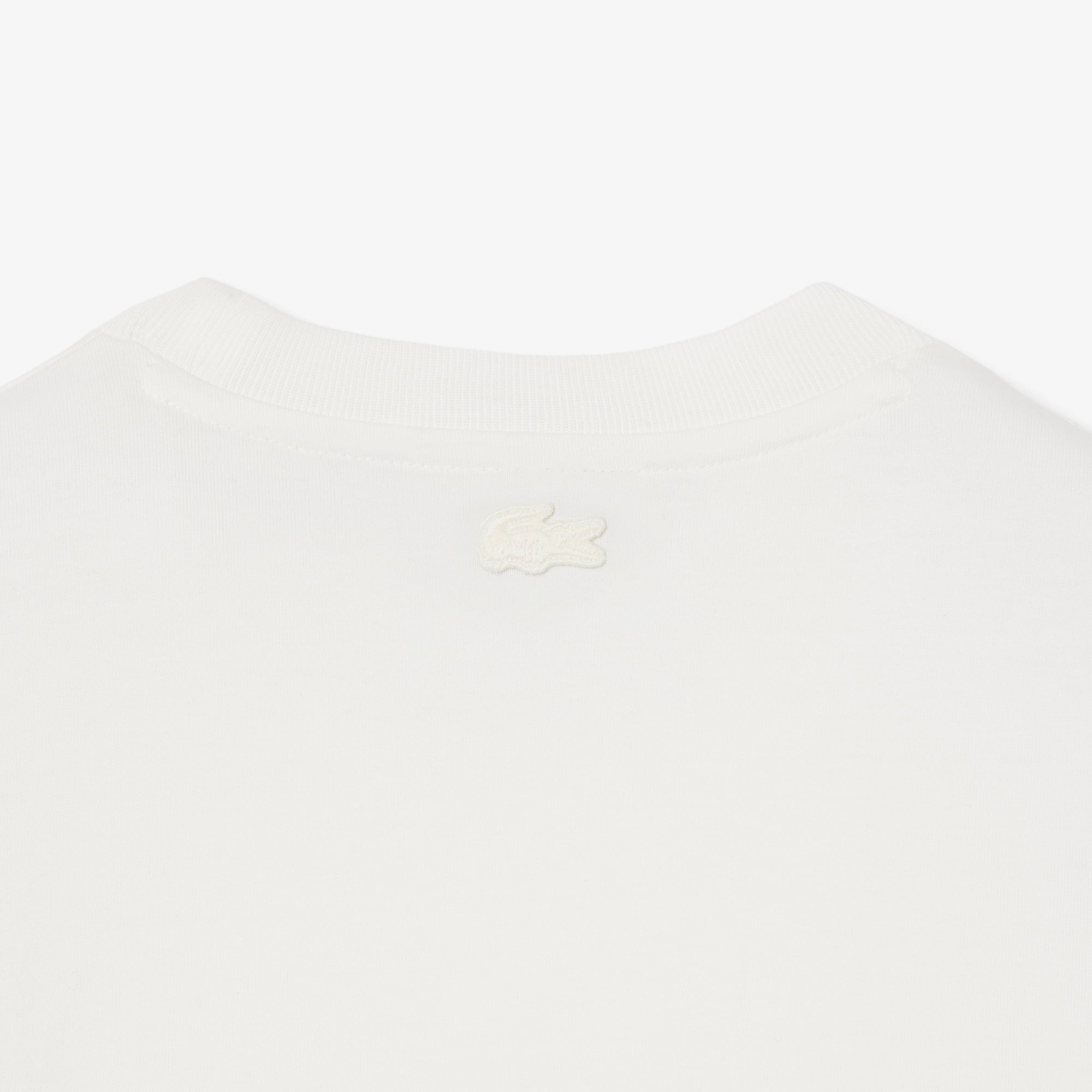 FW25 RUNWAY Unisex Relaxed Fit Bisiklet Yaka Baskılı Beyaz T-Shirt