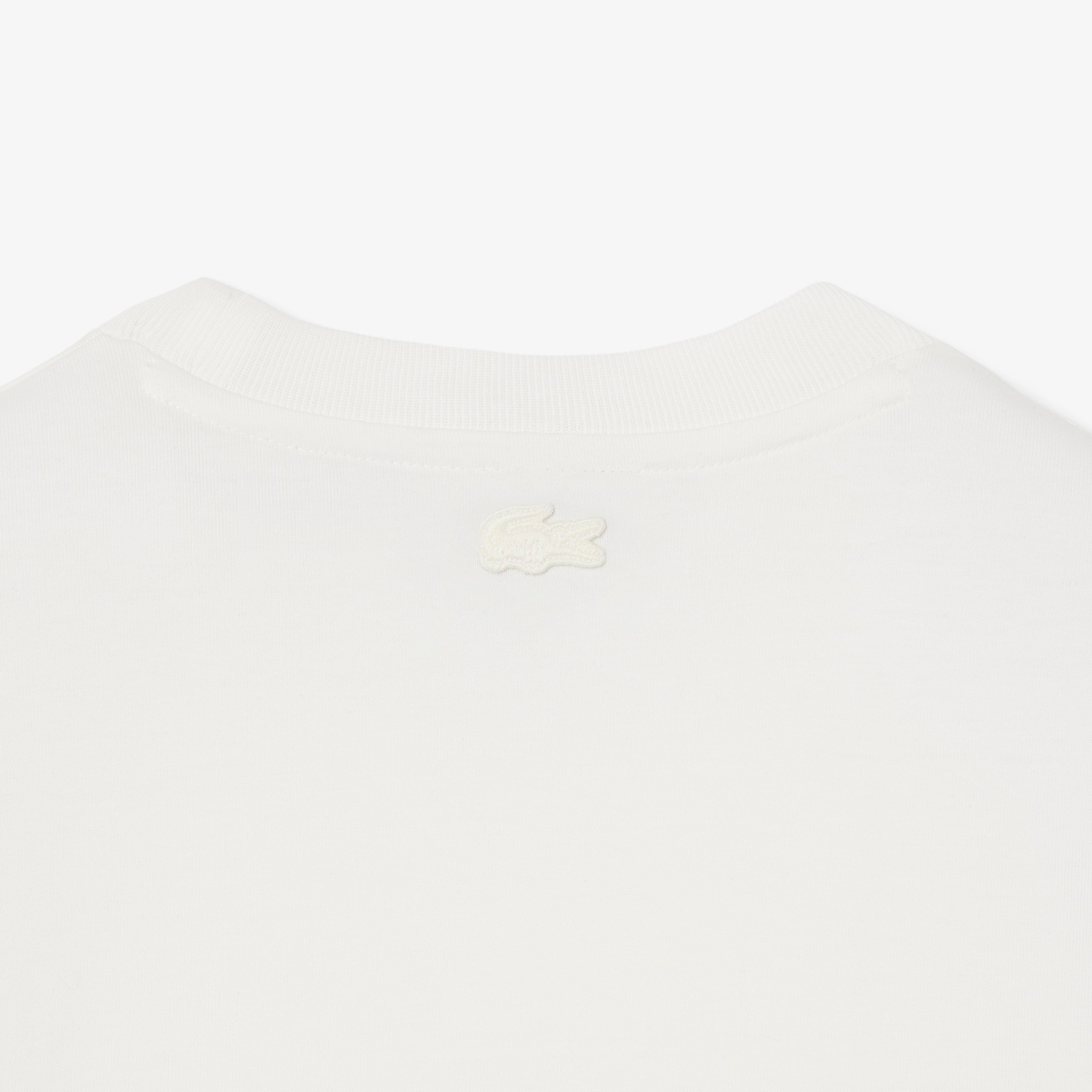 FW25 RUNWAY Unisex Relaxed Fit Bisiklet Yaka Baskılı Beyaz T-Shirt