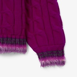 FW25 RUNWAY Erkek Regular Fit Polo Yaka Pembe Yün Kazak Pembe