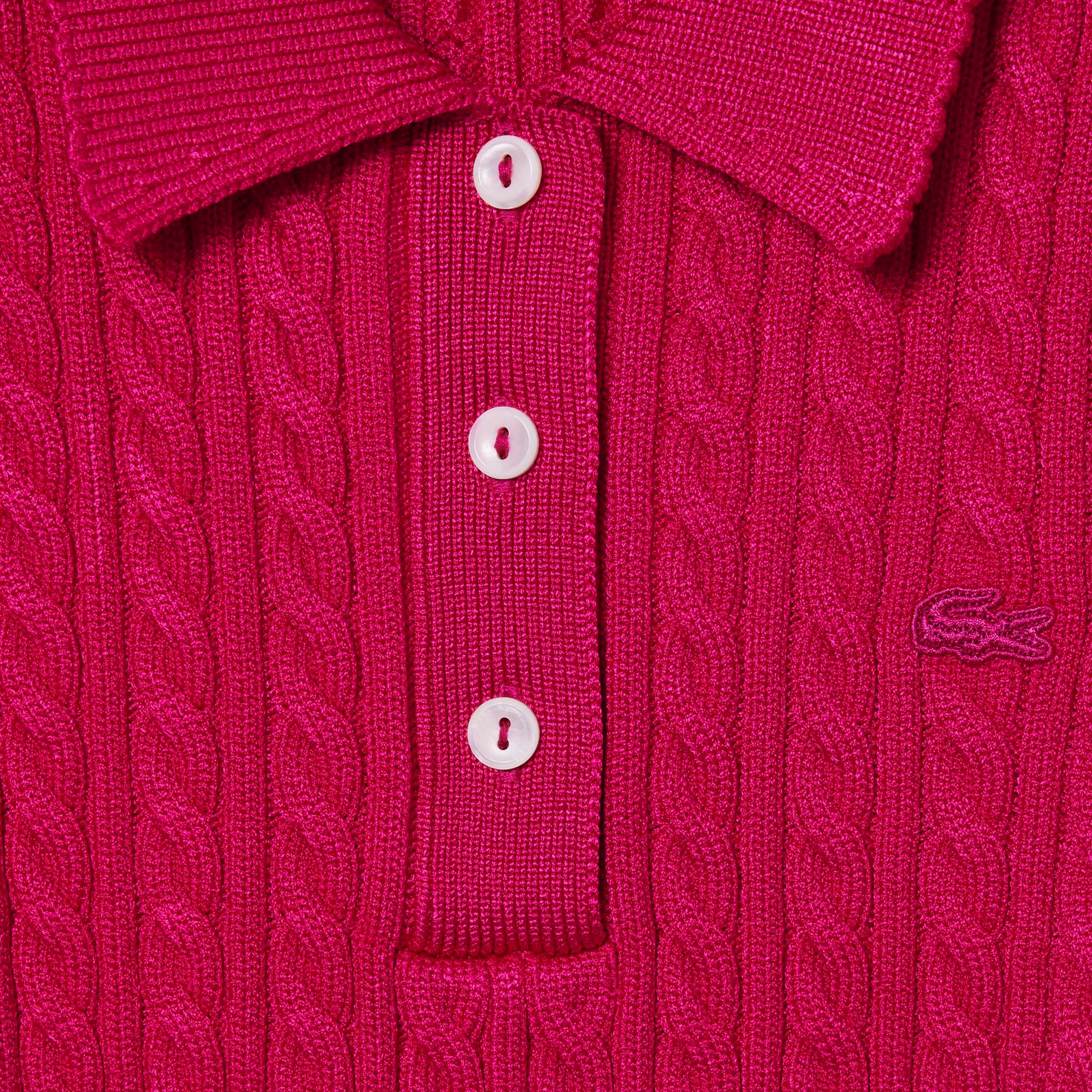 FW25 RUNWAY Kadın Kısa Kollu Polo Yaka Pembe Triko