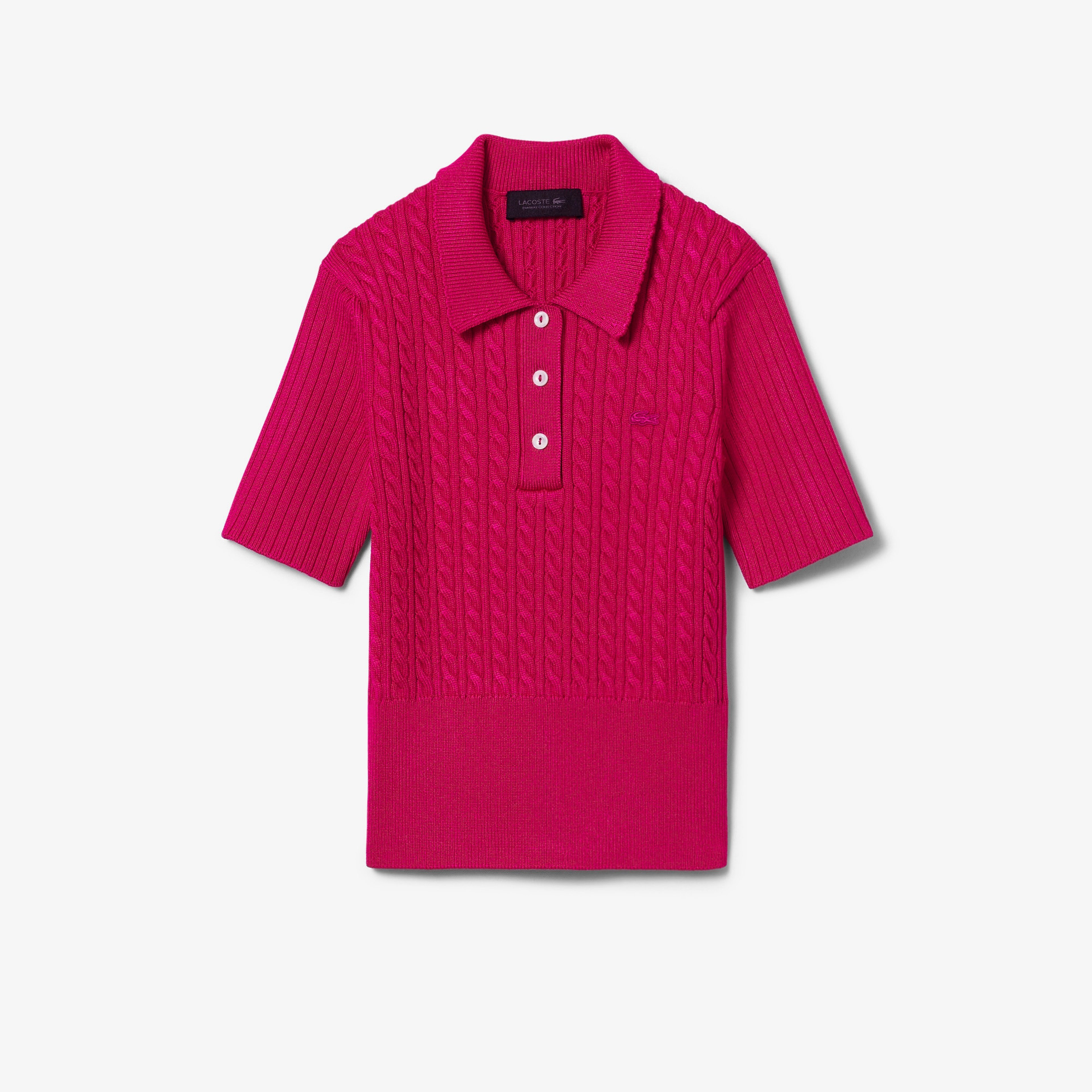 FW25 RUNWAY Kadın Kısa Kollu Polo Yaka Pembe Triko