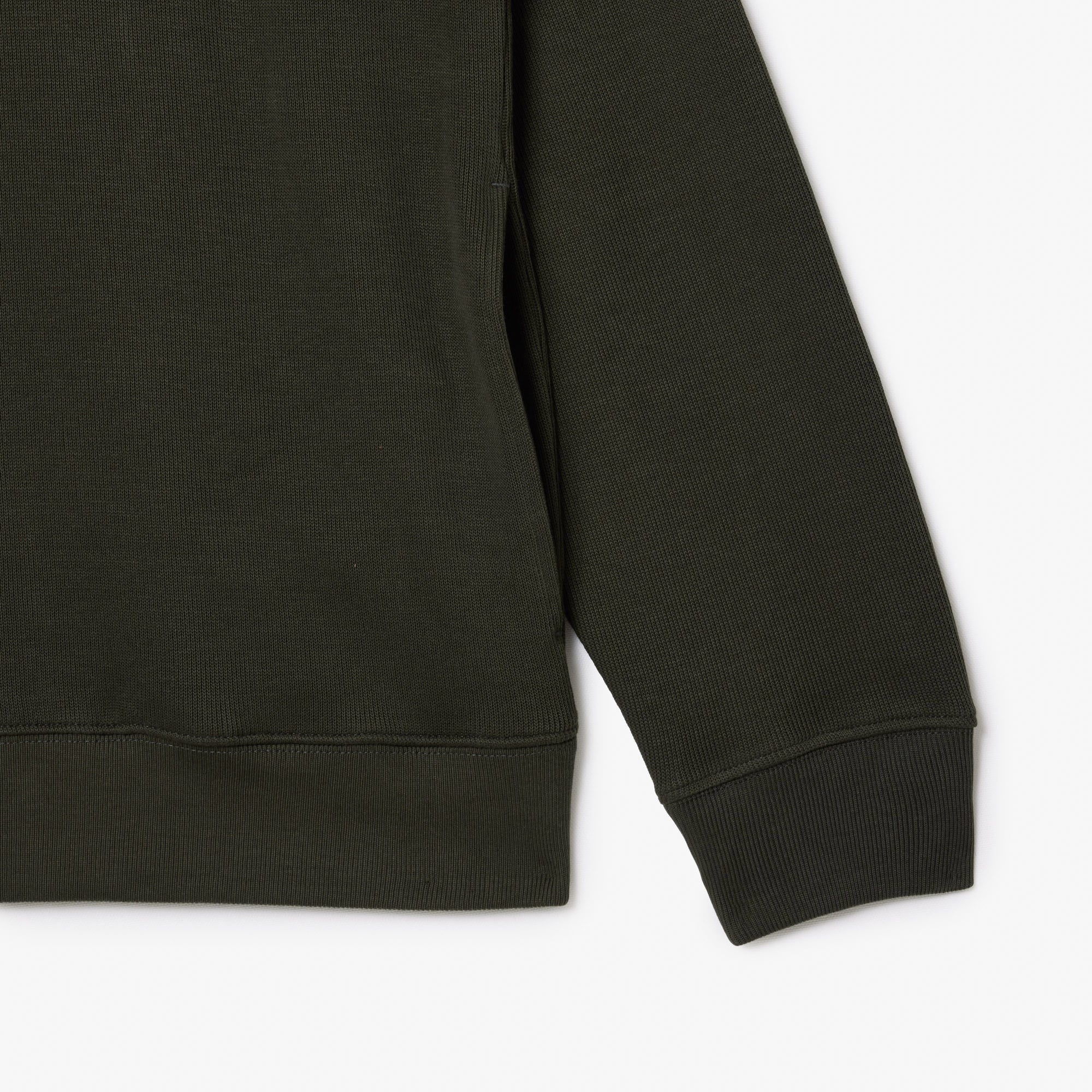 Erkek Classic Fit Yarım Fermuarlı Haki Sweatshirt