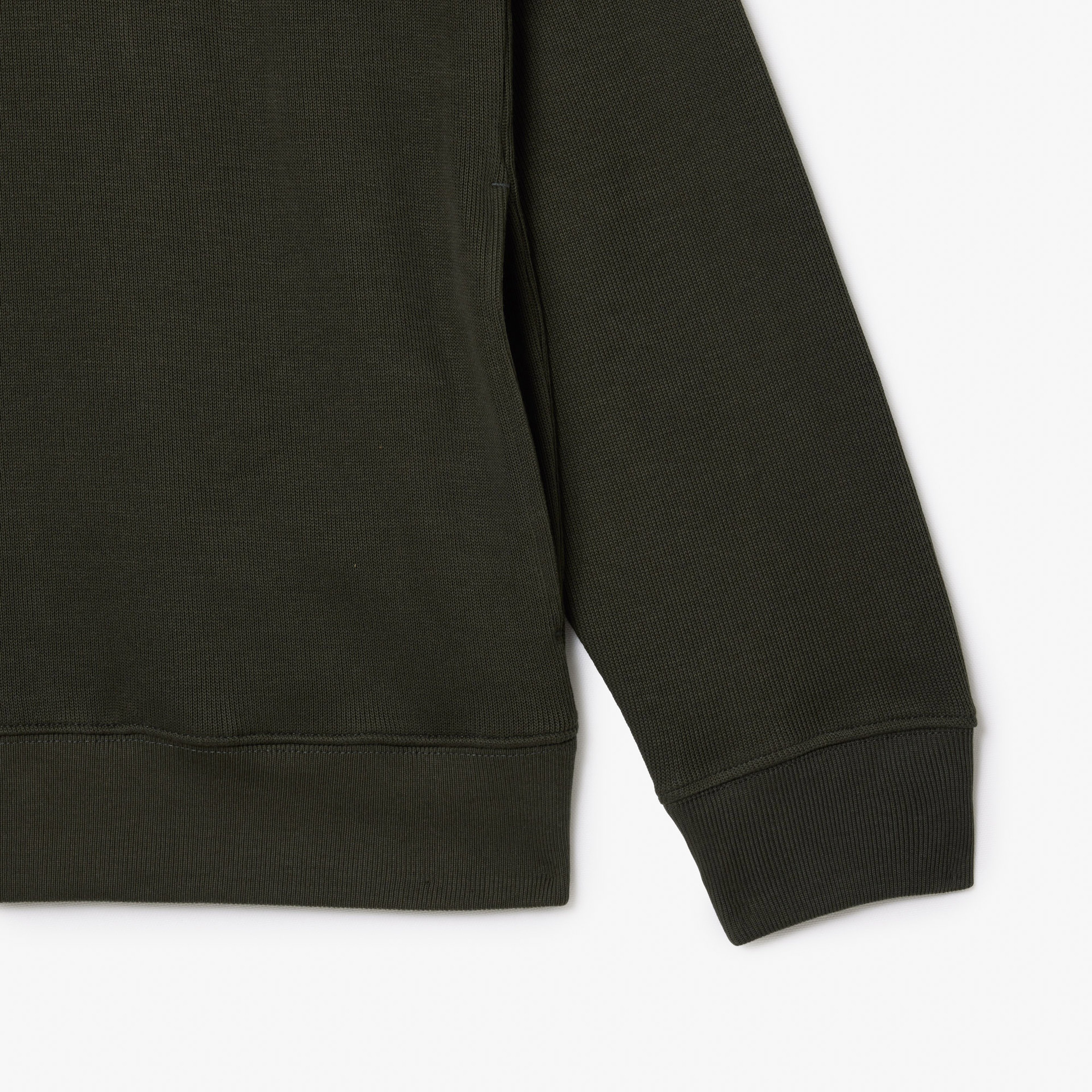 Erkek Classic Fit Yarım Fermuarlı Haki Sweatshirt