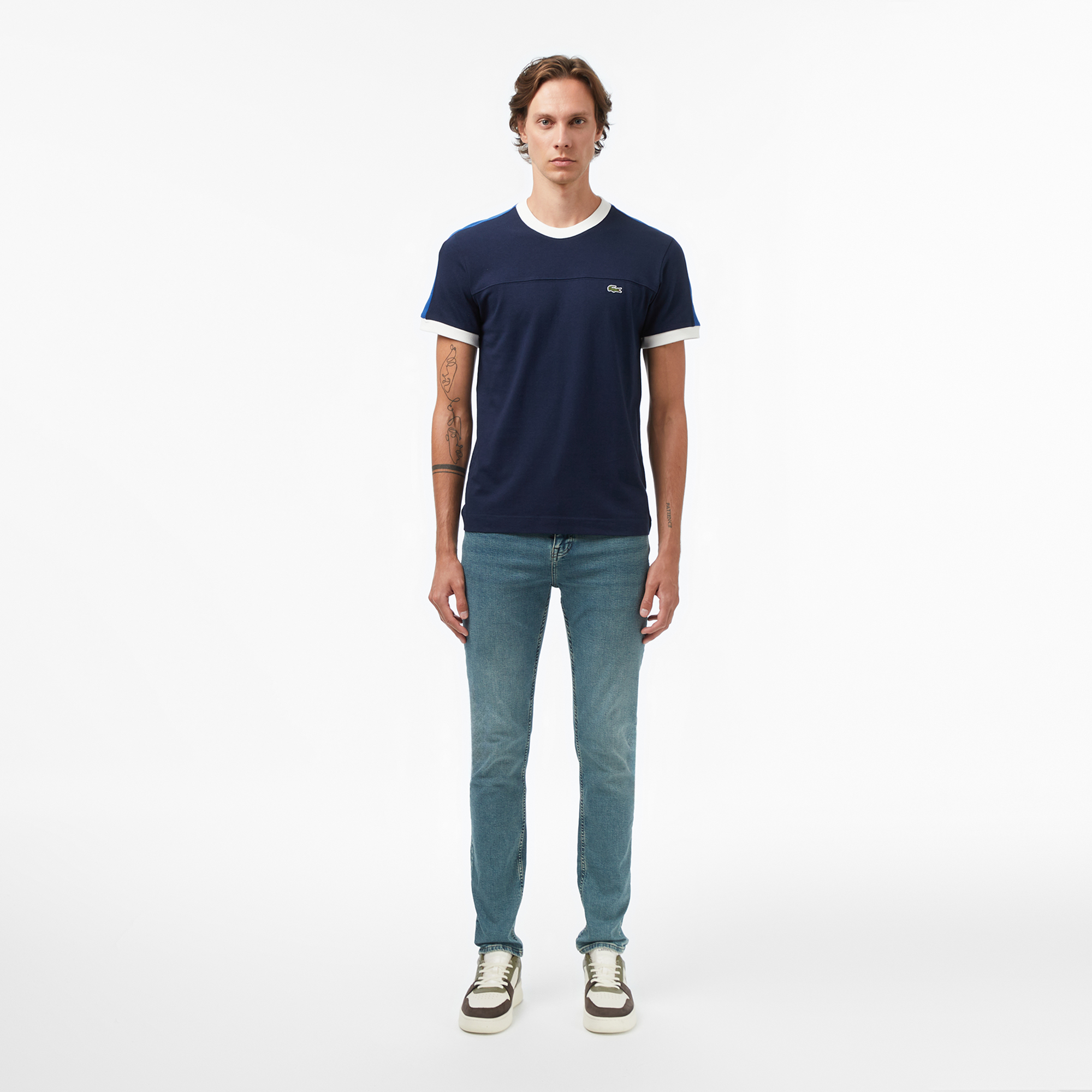 Lacoste Erkek Regular Fit Lacivert Bisiklet Yaka T-Shirt görsel 5