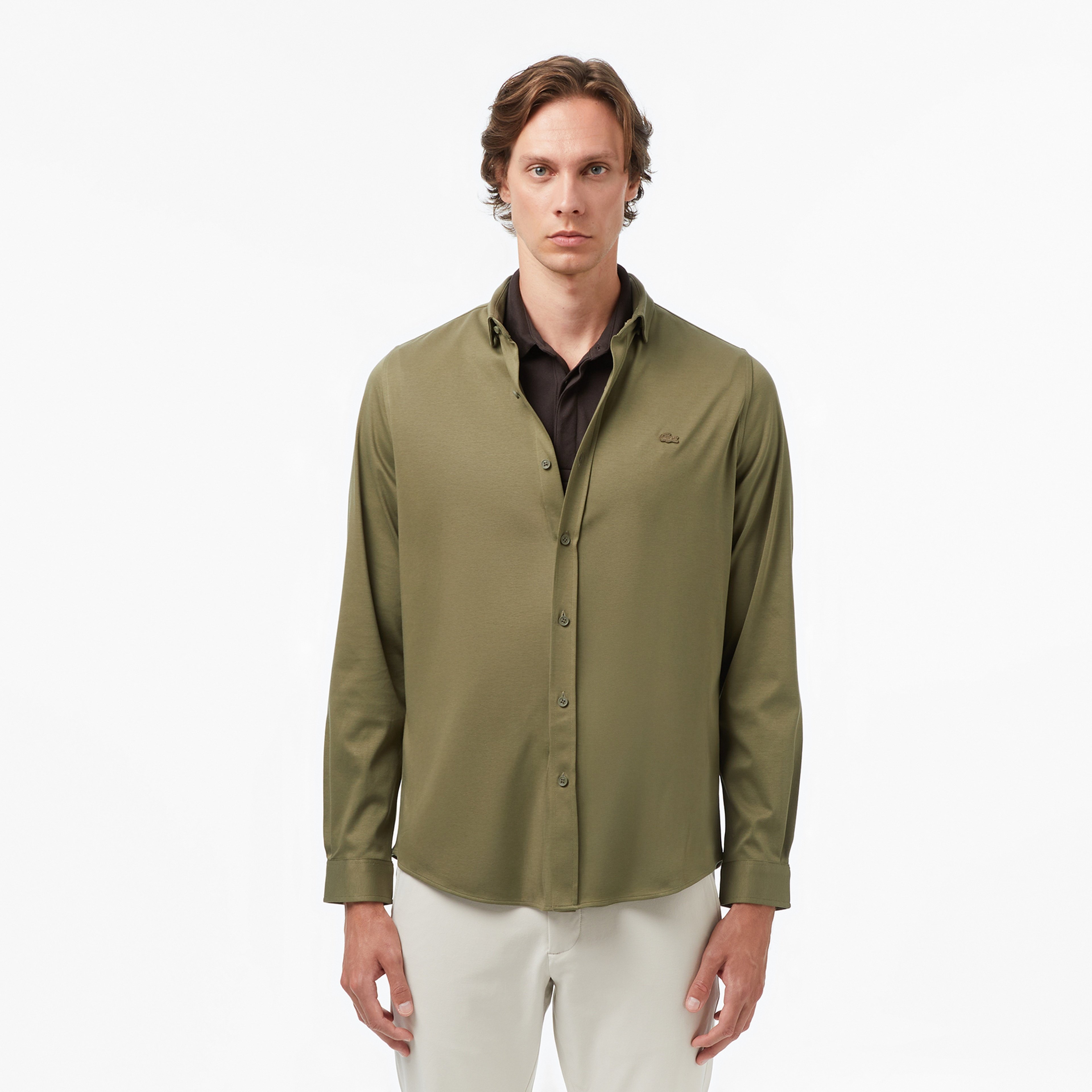 Erkek Slim Fit Haki Gömlek Erkek Slim Fit Haki Gömlek