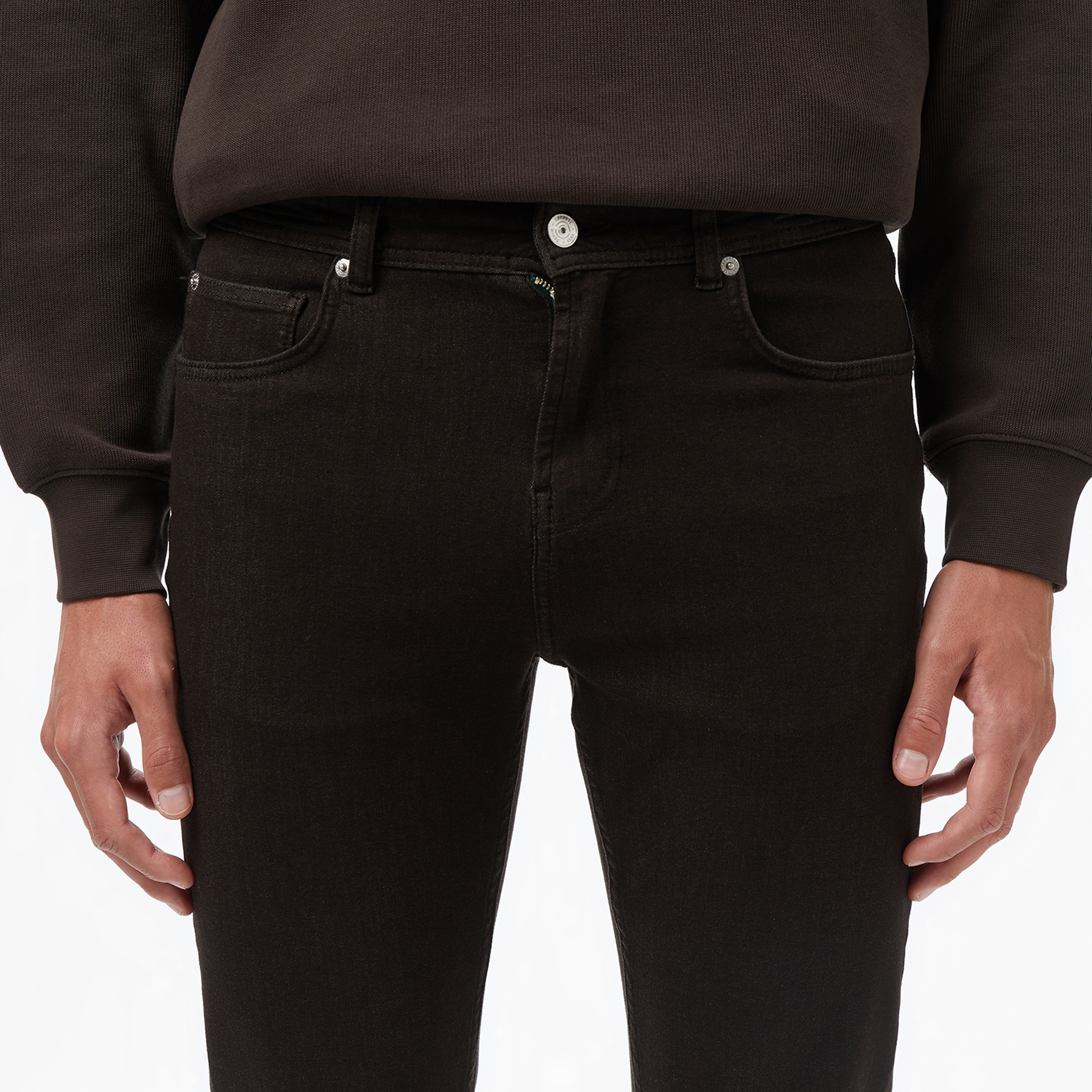 Erkek Slim Fit Kahverengi Jean Pantolon