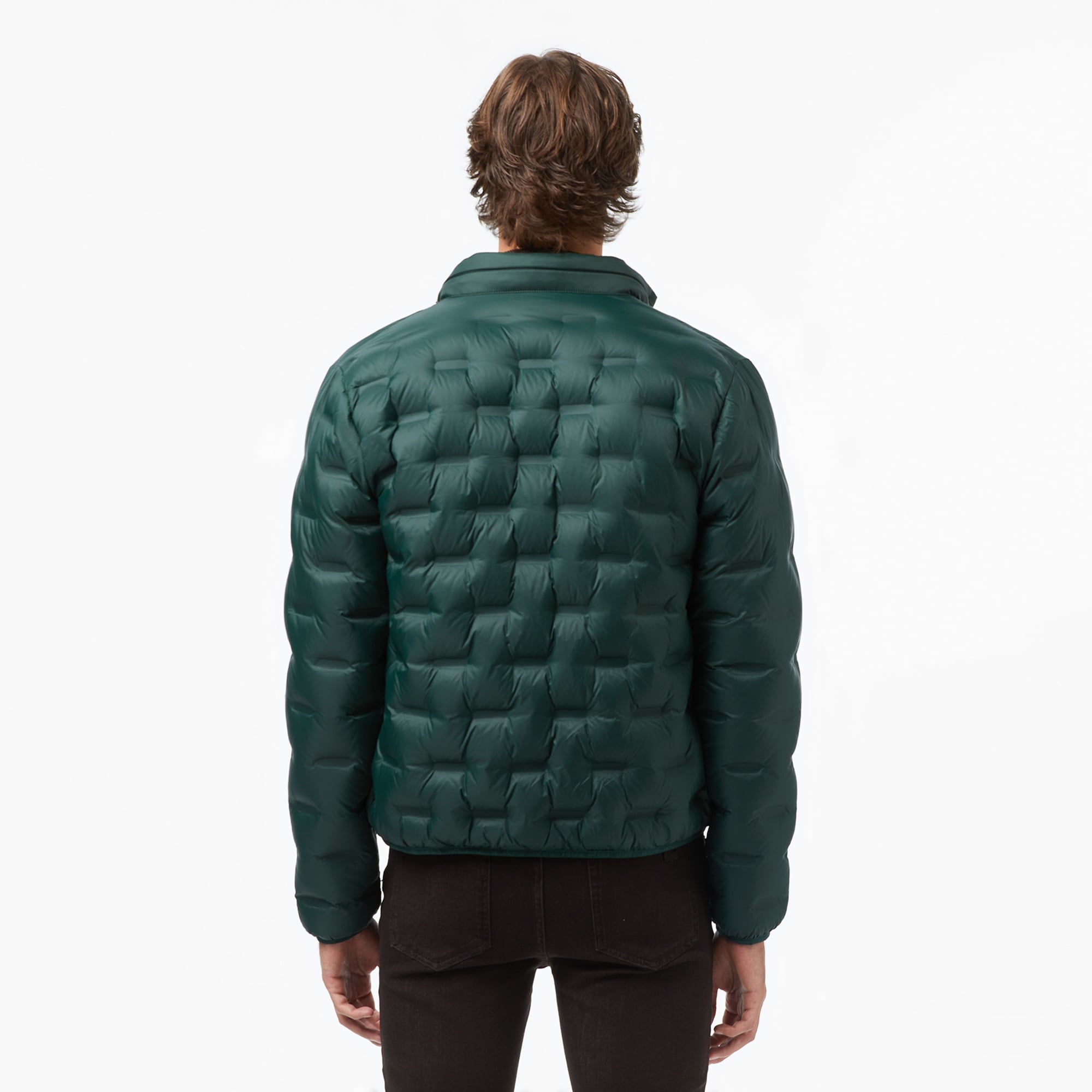 Erkek Kapüşonlu Kapitone Koyu Yeşil Mont