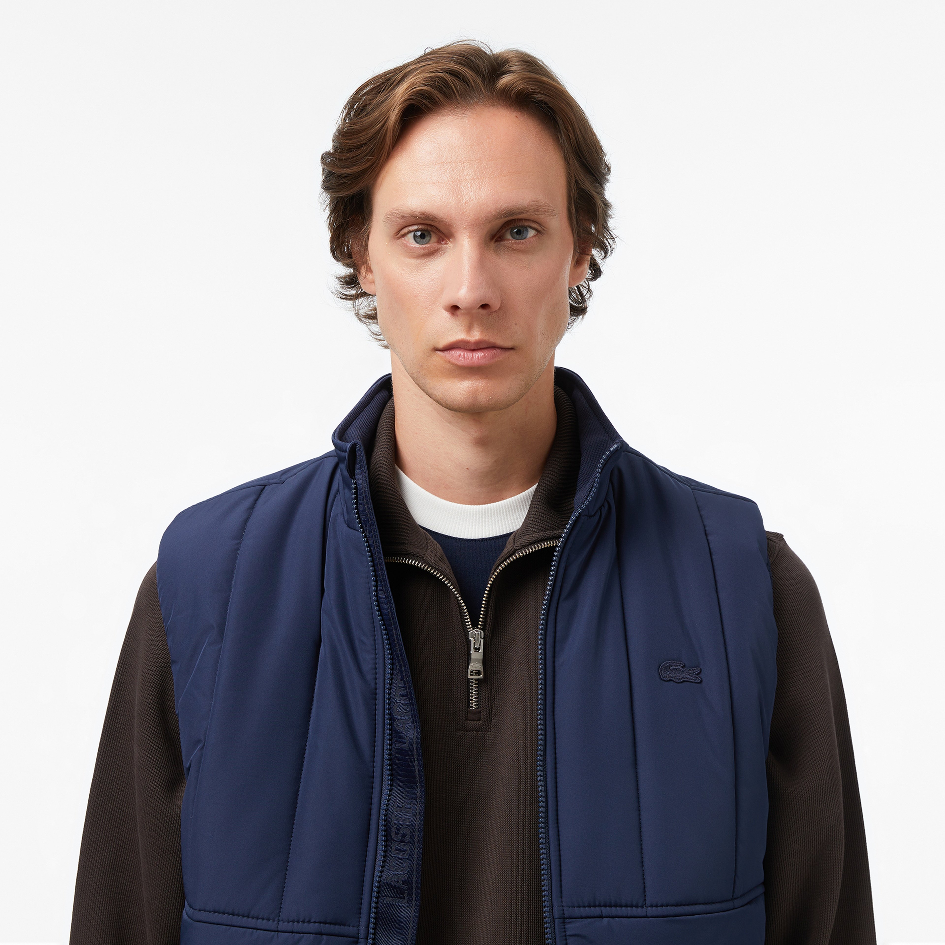 Erkek Dik Yaka Lacivert Yelek