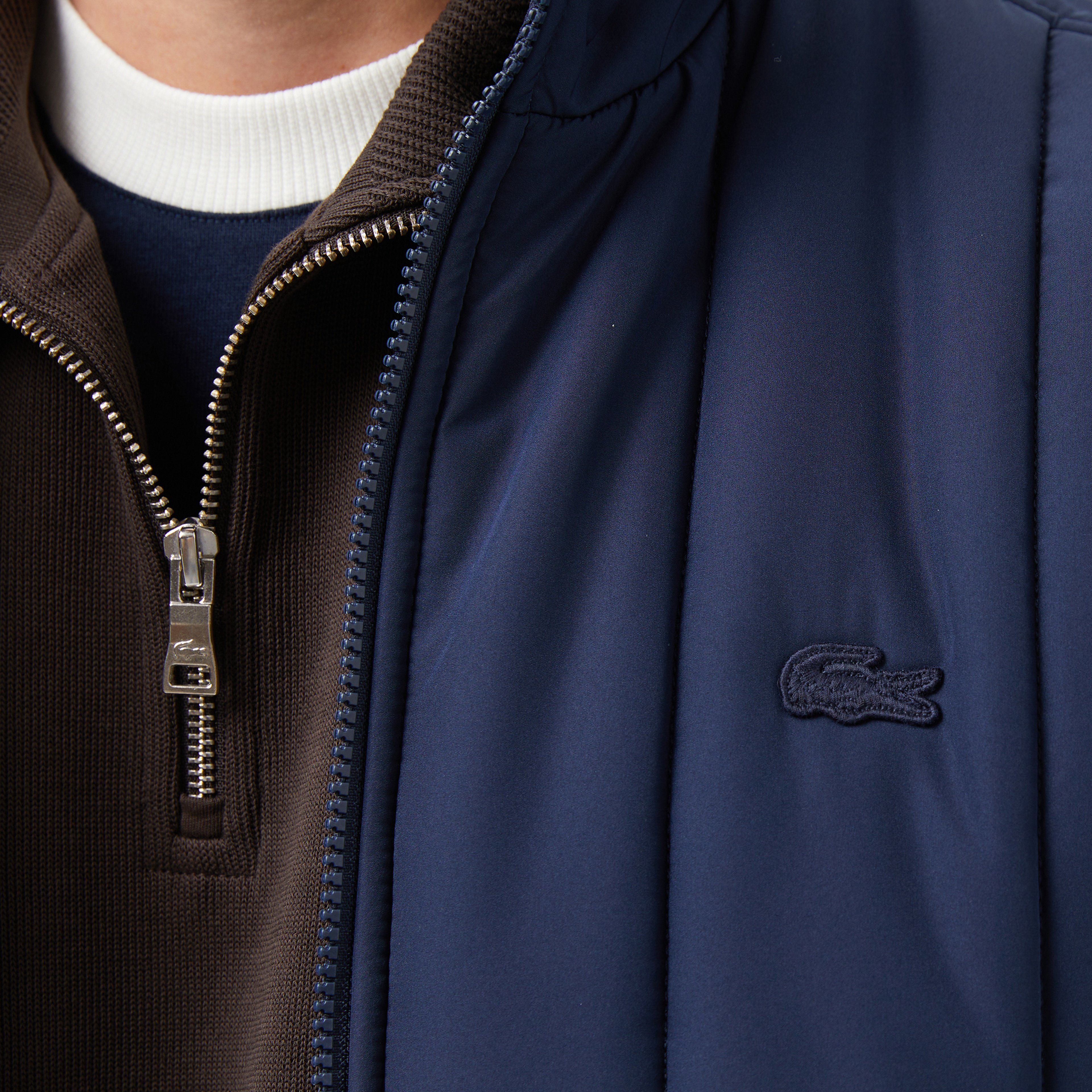 Erkek Dik Yaka Lacivert Yelek