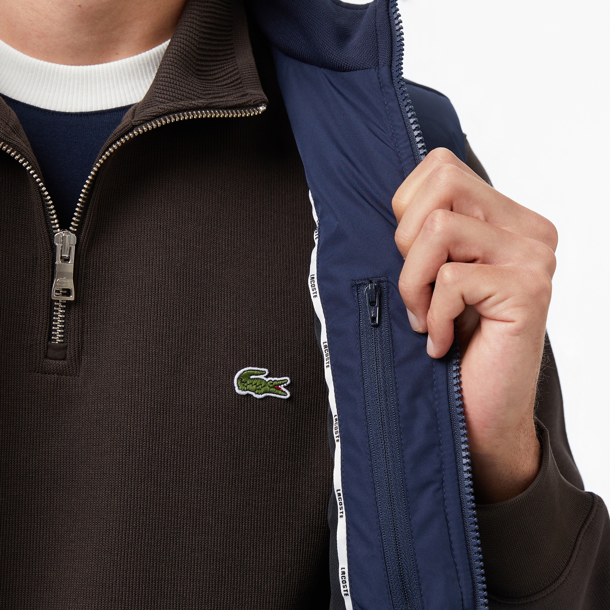 Erkek Dik Yaka Lacivert Yelek