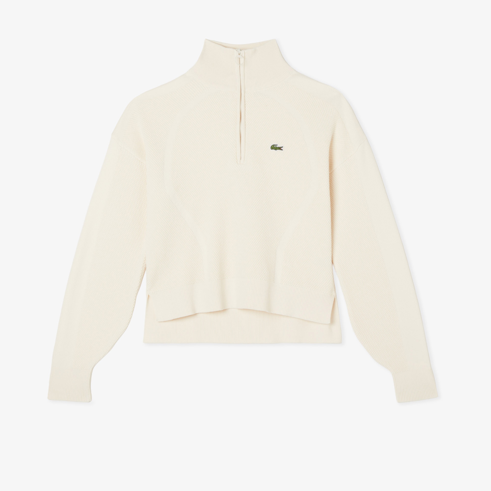 Kadın Relaxed Fit Yarım Fermuarlı Krem Kazak