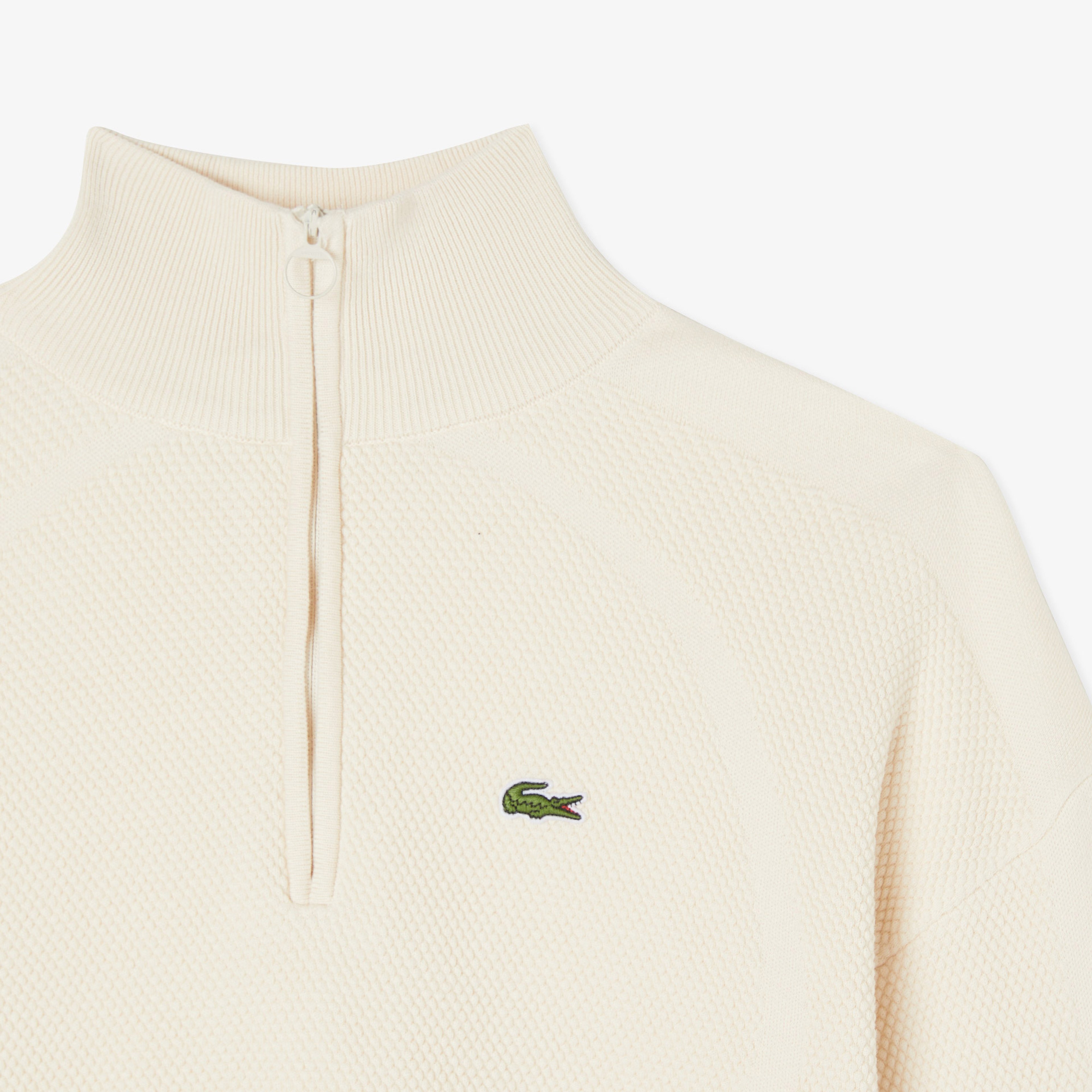 Kadın Relaxed Fit Yarım Fermuarlı Krem Kazak