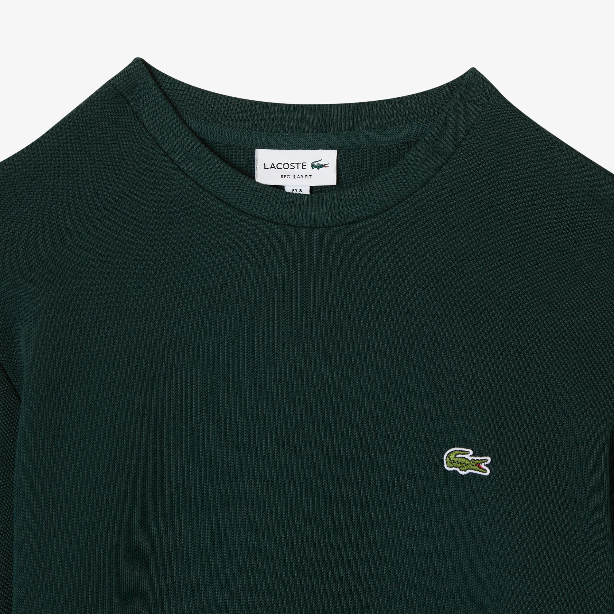 Erkek Regular Fit Uzun Kollu Bisiklet Yaka Koyu Yeşil T-Shirt