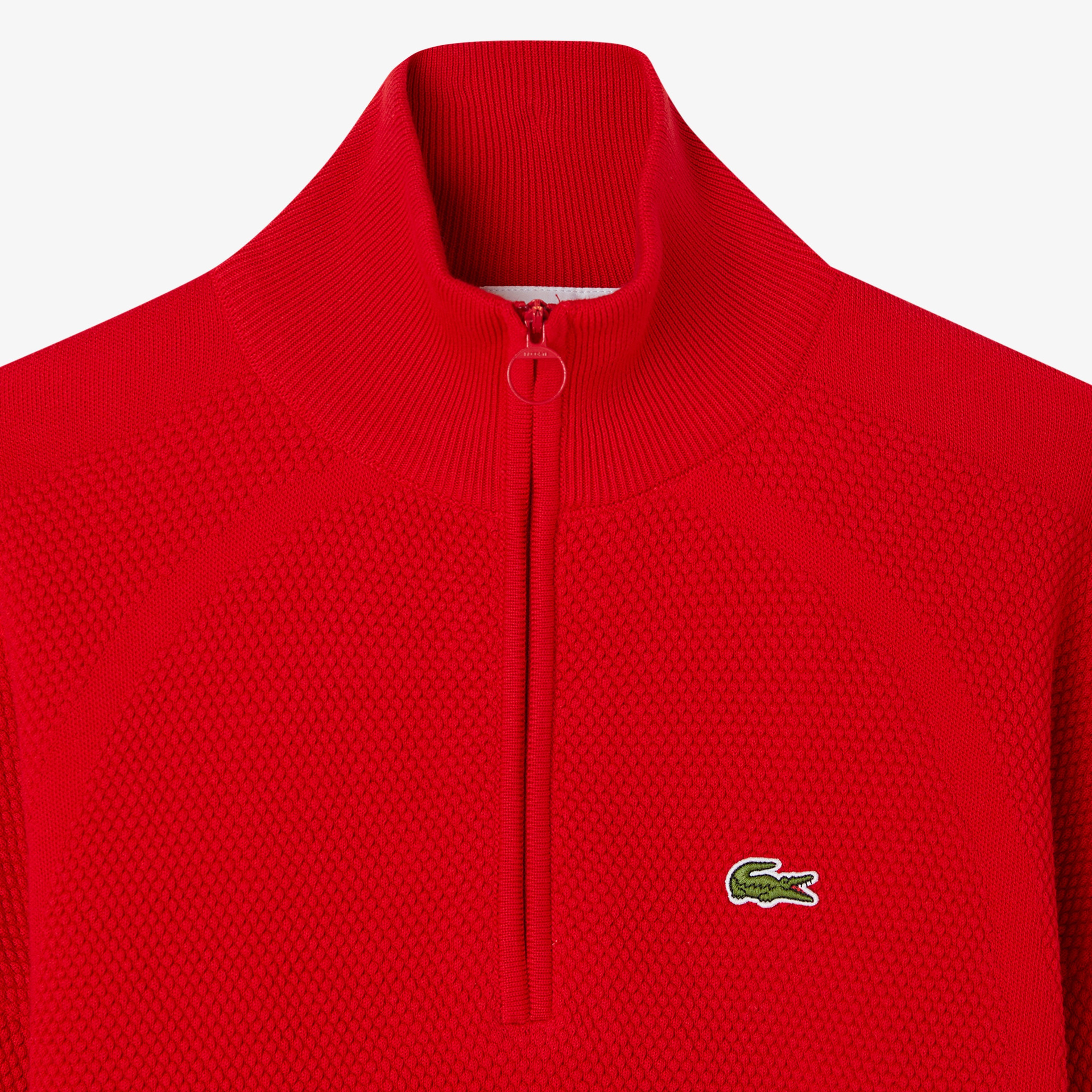 Kadın Relaxed Fit Yarım Fermuarlı Kırmızı Kazak