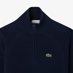 Kadın Relaxed Fit Yarım Fermuarlı Lacivert Kazak Lacivert