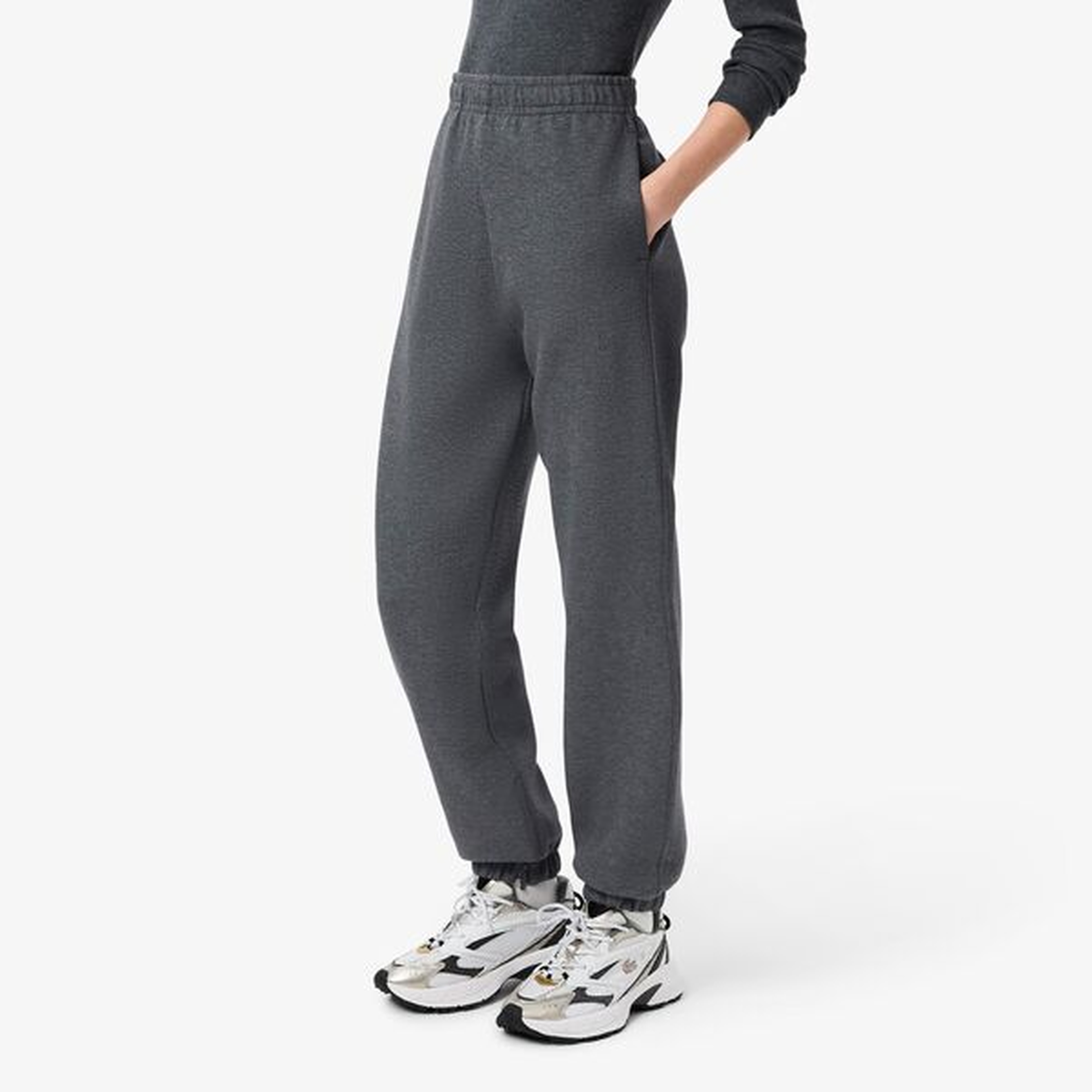 Kadın Straight Fit Koyu Gri Eşofman Altı