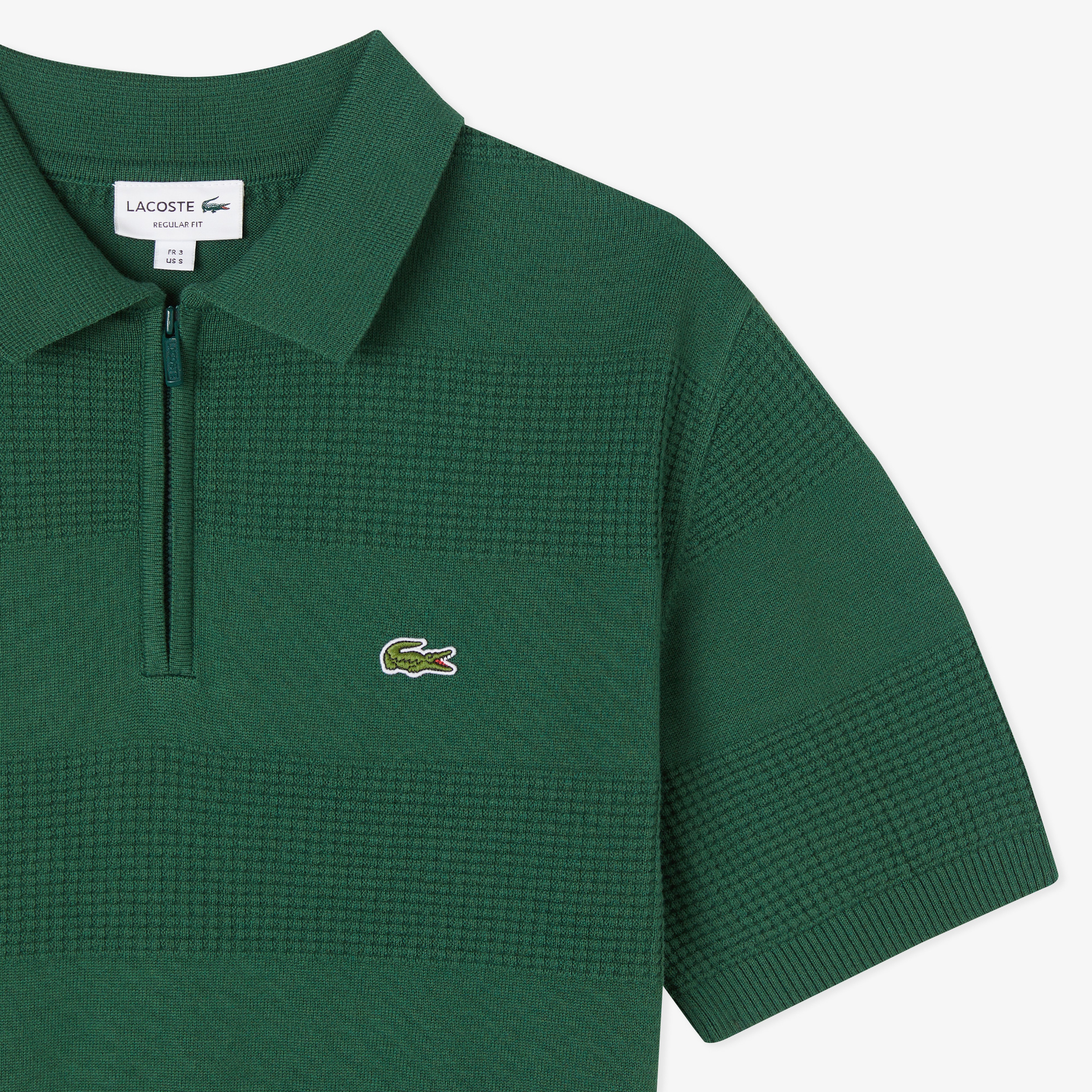 Erkek Classic Fit Kısa Kollu Polo Yaka  Desenli Yeşil Triko