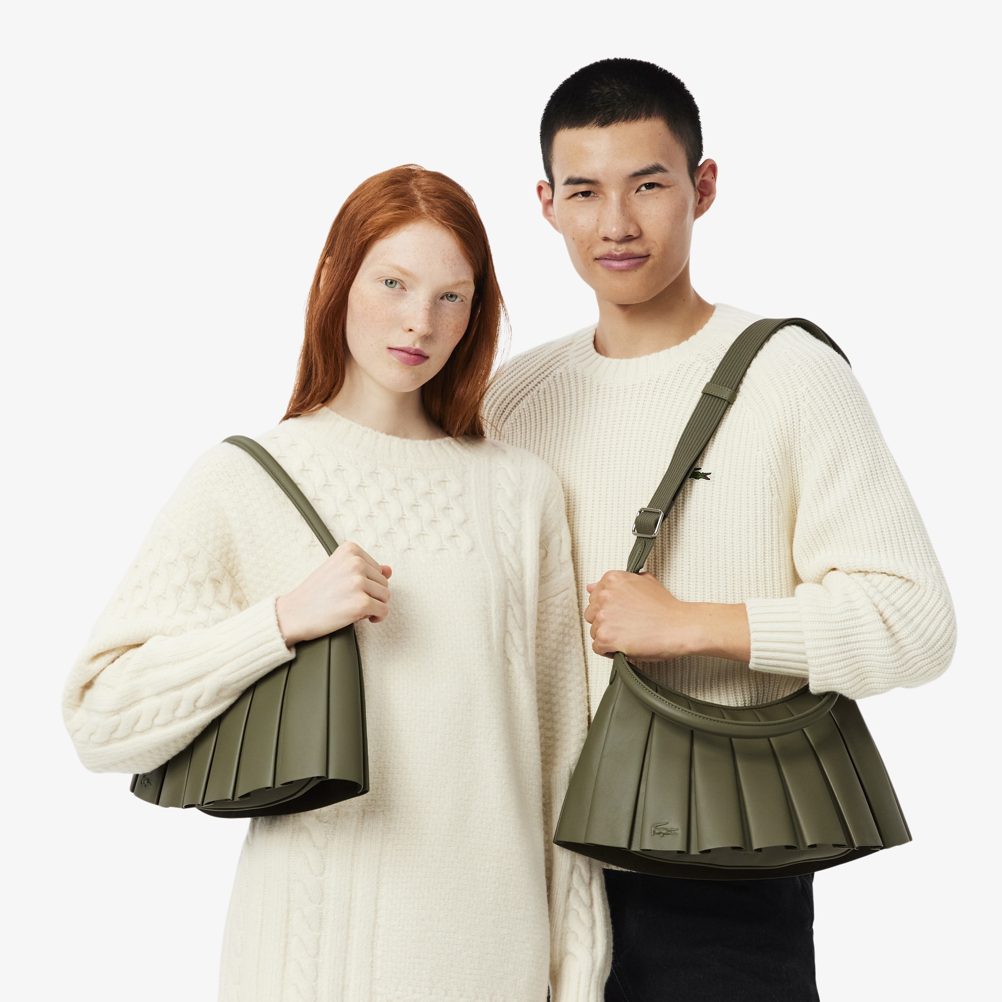 Medium Lenglen Kadın Deri Haki Omuz Çantası