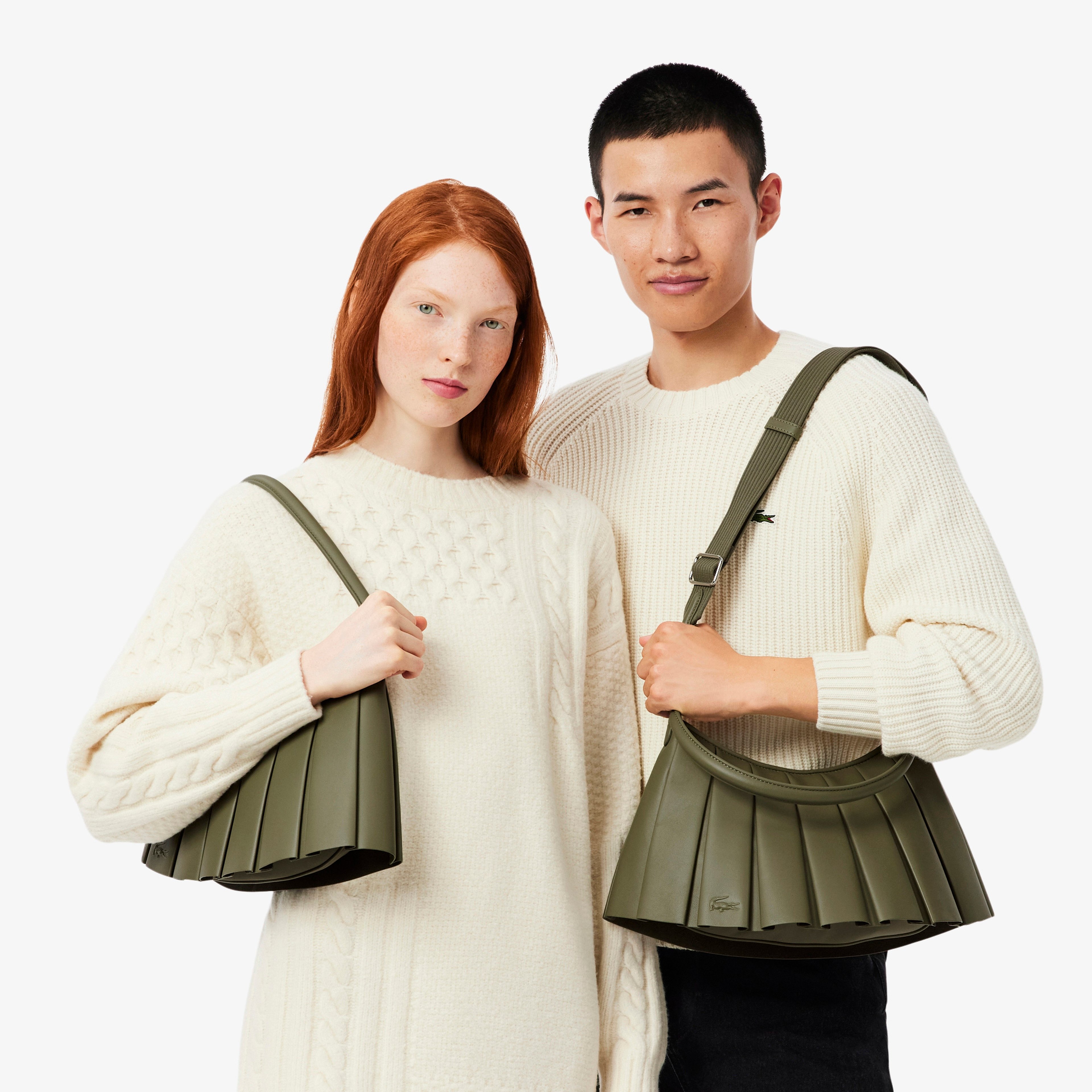 Medium Lenglen Kadın Deri Haki Omuz Çantası