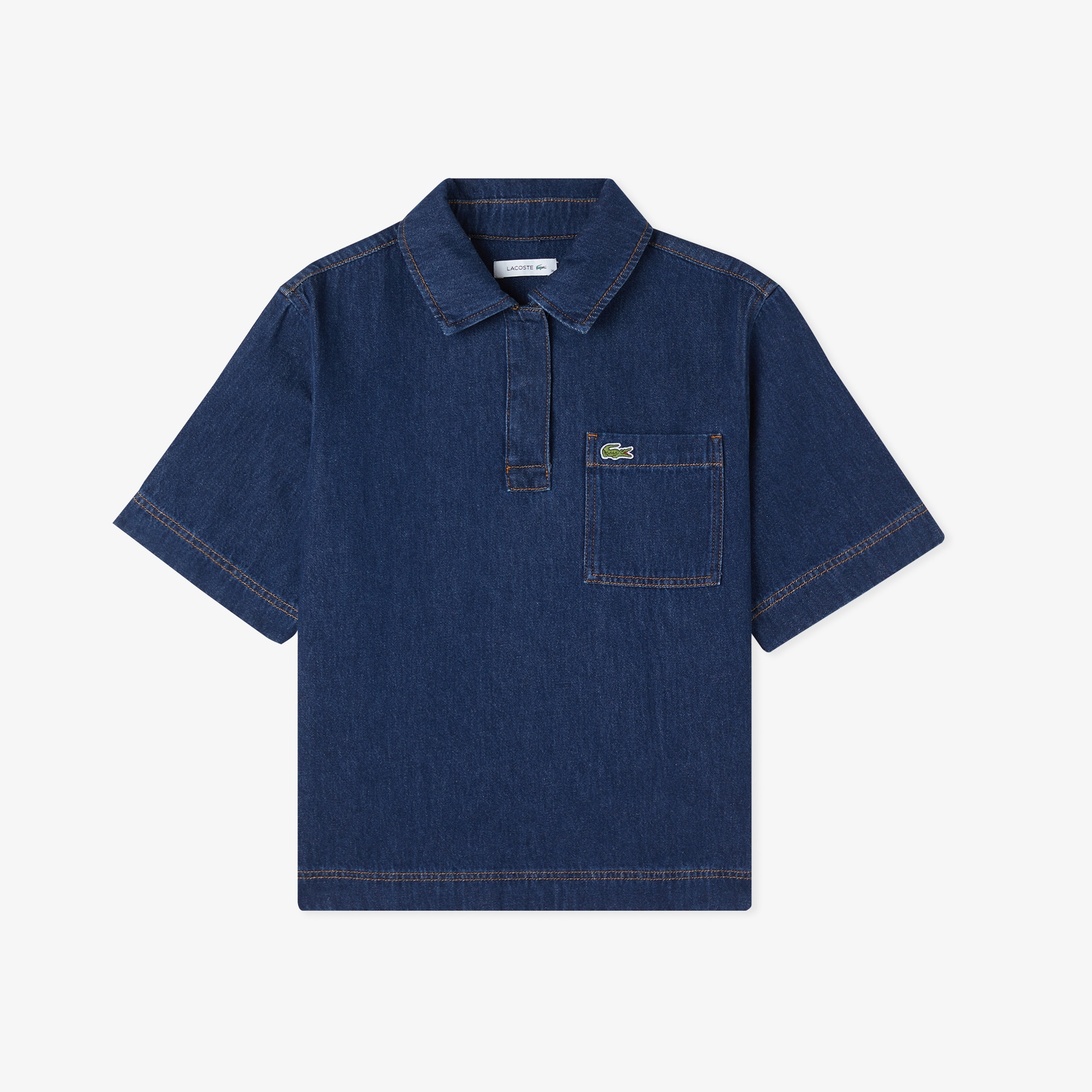 Kadın Truvakar Kollu Polo Yaka Mavi Bluz