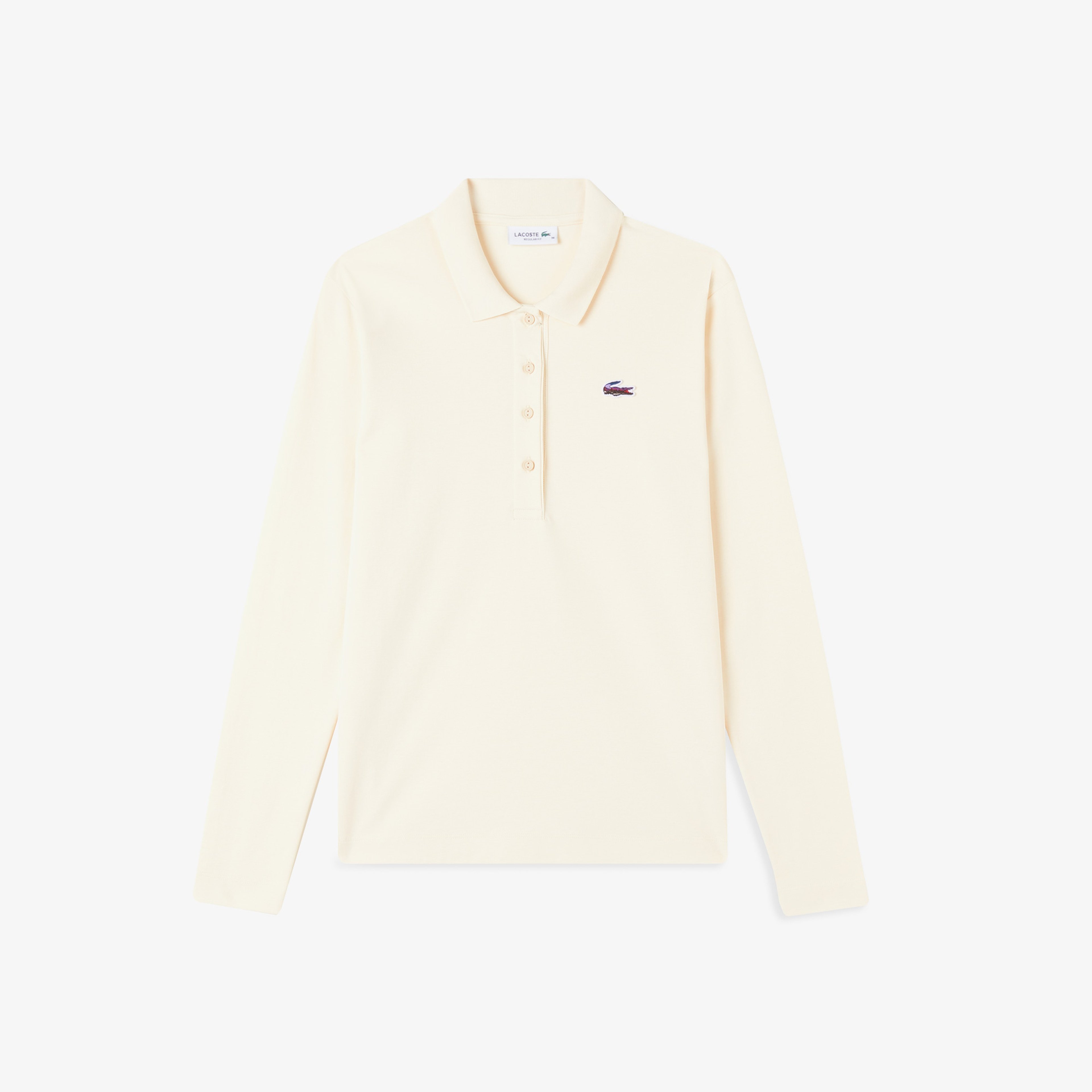 Kadın Regular Fit Uzun Kollu Krem Polo