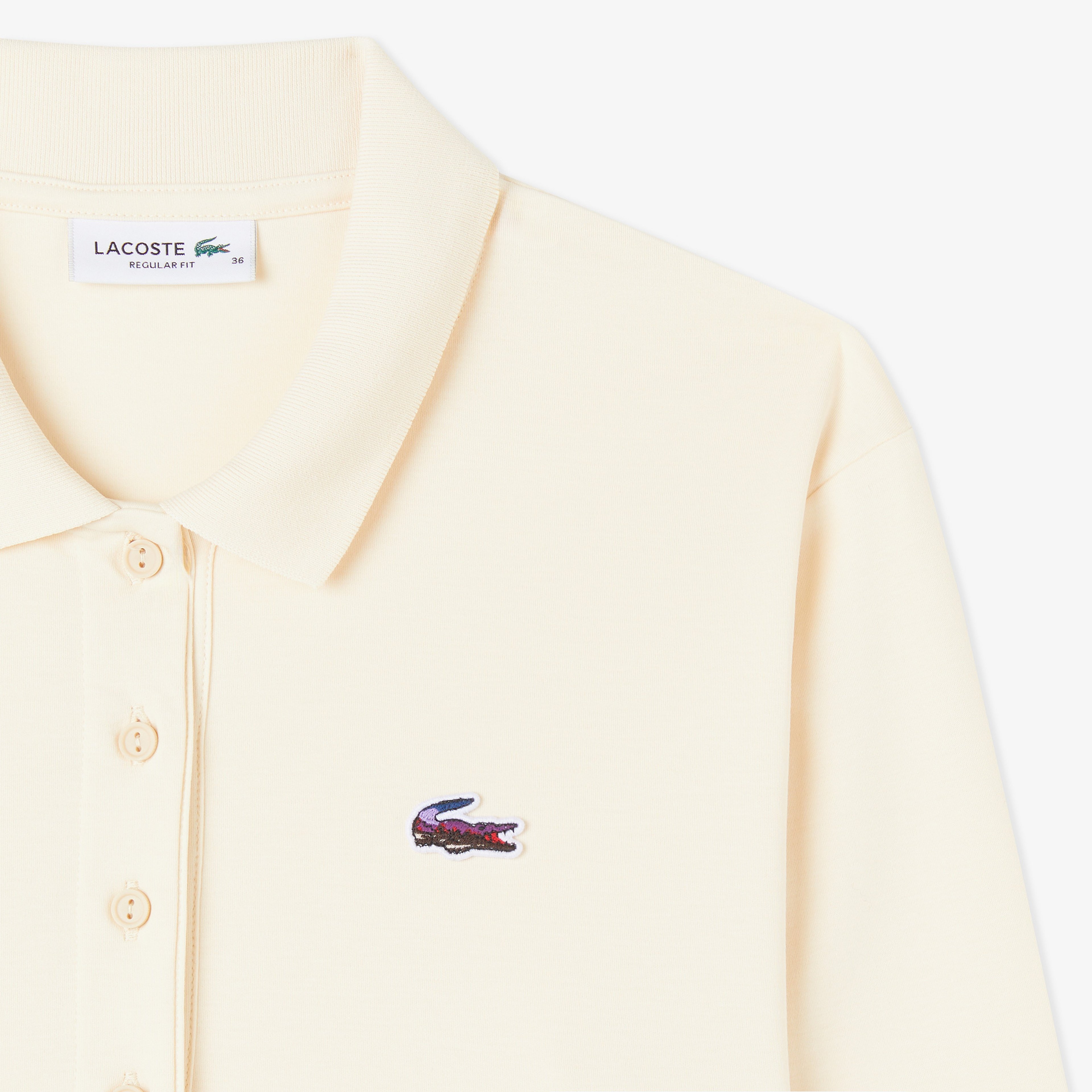 Kadın Regular Fit Uzun Kollu Krem Polo