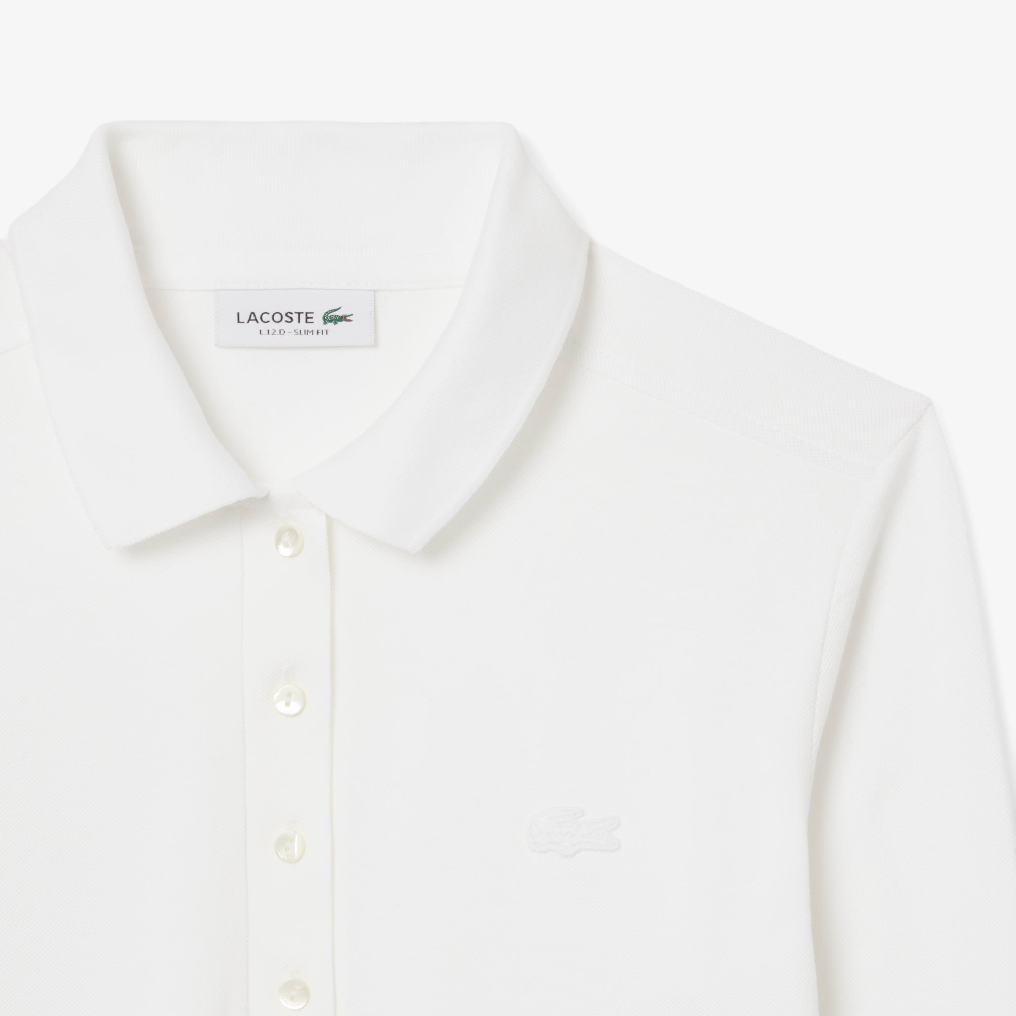 Kadın Slim Fit Uzun Kollu Beyaz Polo