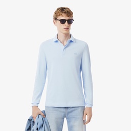 Erkek Regular Fit Uzun Kollu Mavi Paris Polo Mavi