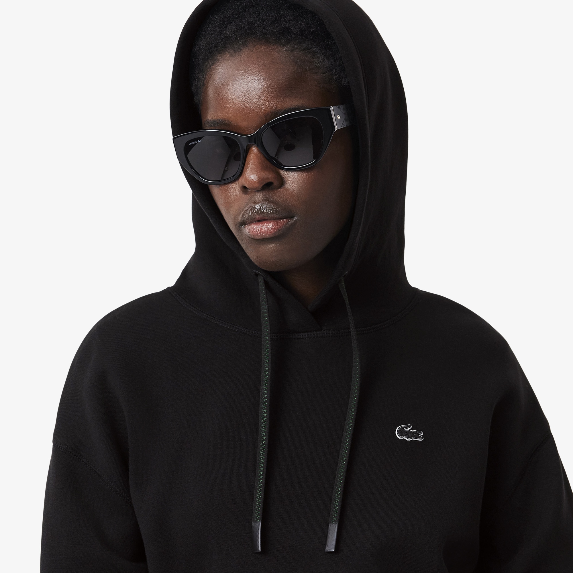 Kadın Relaxed Fit Kapüşonlu Siyah Sweatshirt