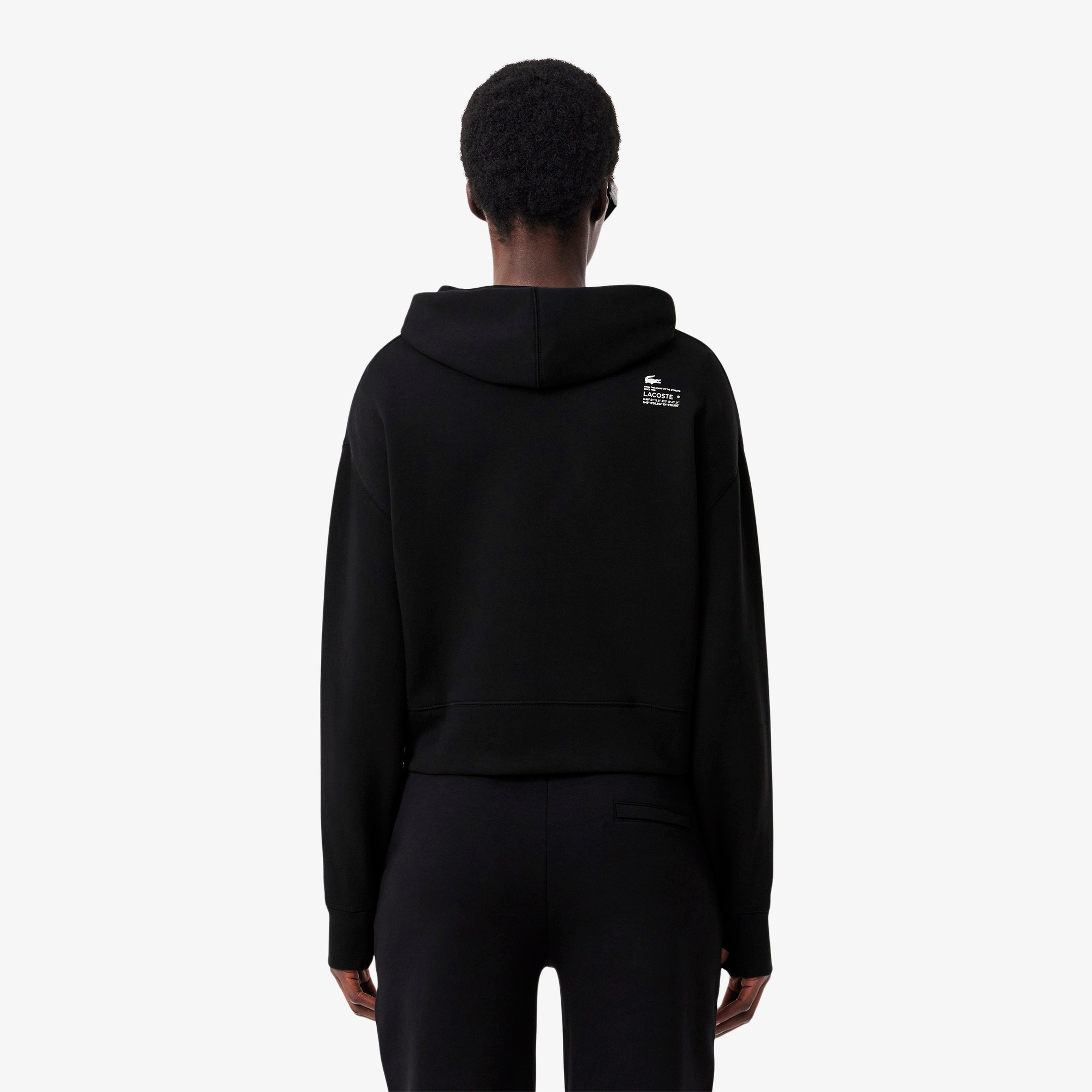 Kadın Relaxed Fit Kapüşonlu Siyah Sweatshirt