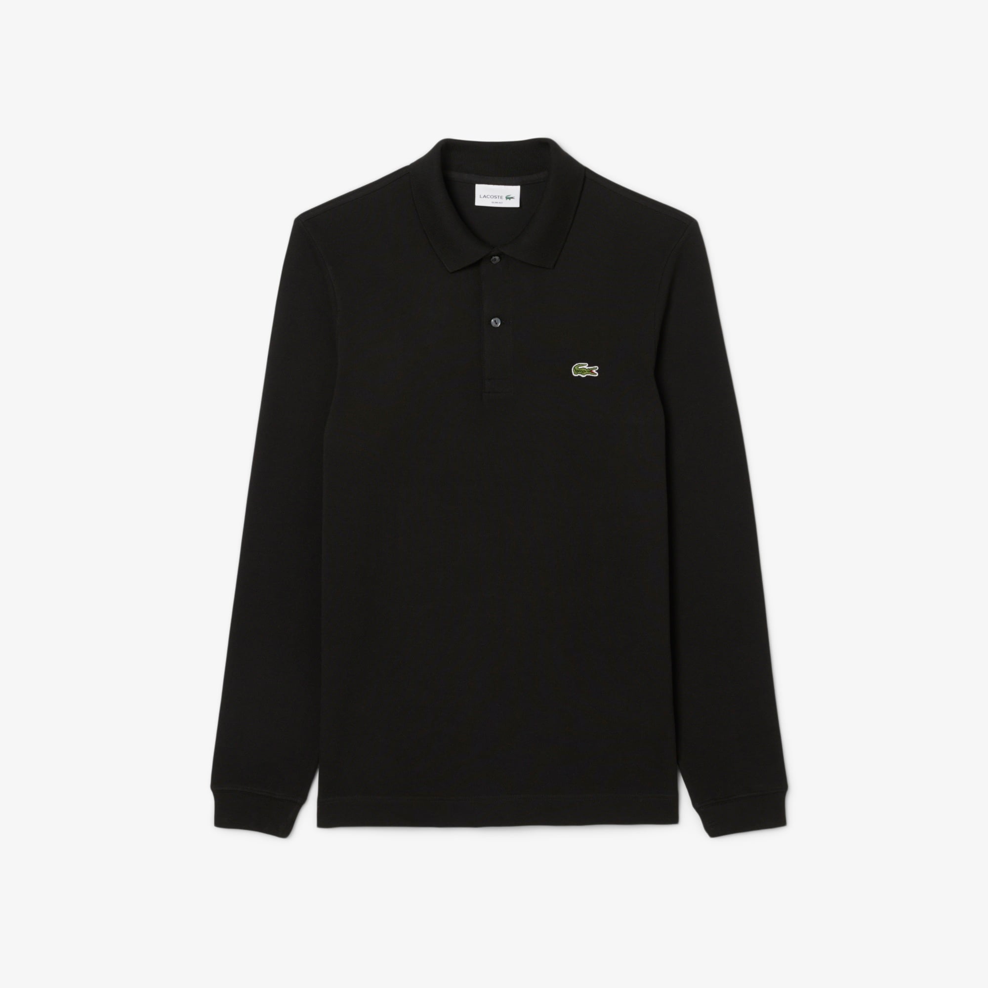 L.12.12 Erkek Slim Fit Uzun Kollu Siyah Polo