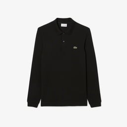 L.12.12 Erkek Slim Fit Uzun Kollu Siyah Polo Siyah