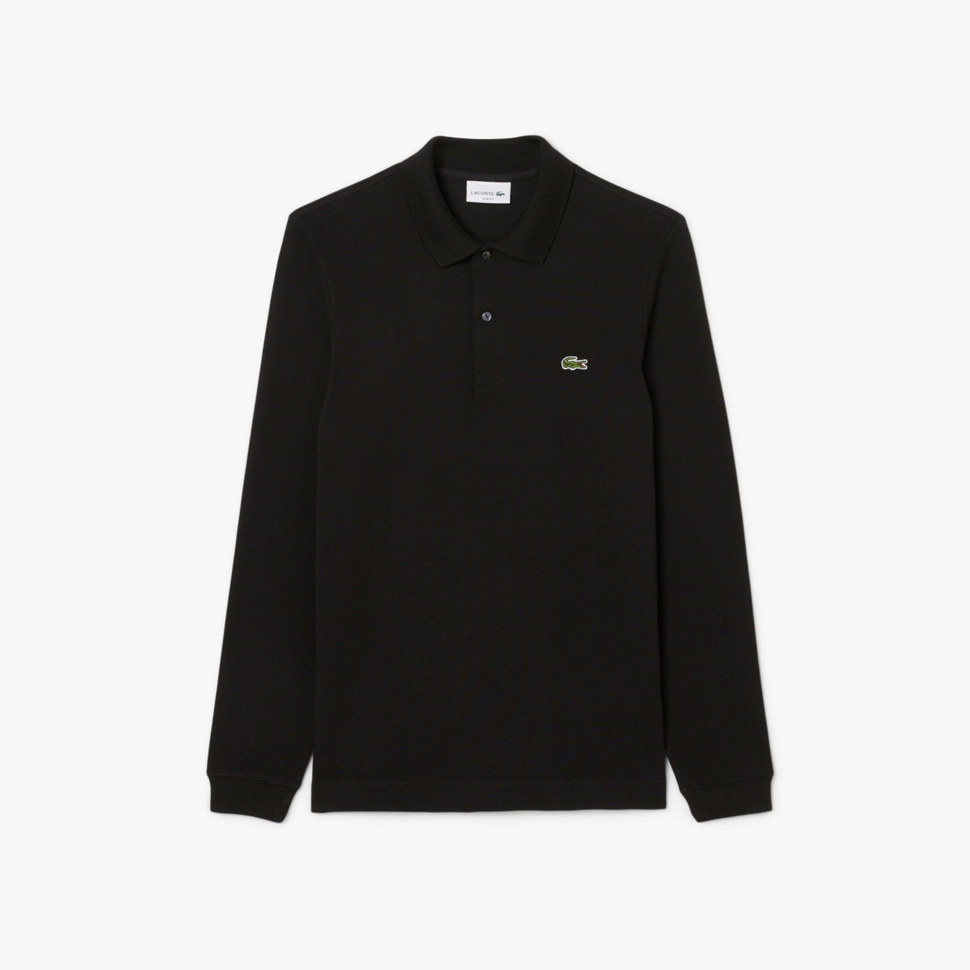 L.12.12 Erkek Slim Fit Uzun Kollu Siyah Polo