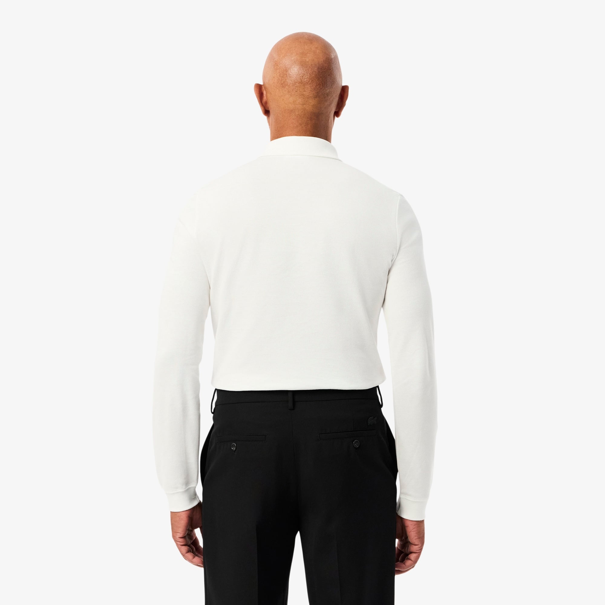 L.12.12 Erkek Slim Fit Uzun Kollu Beyaz Polo