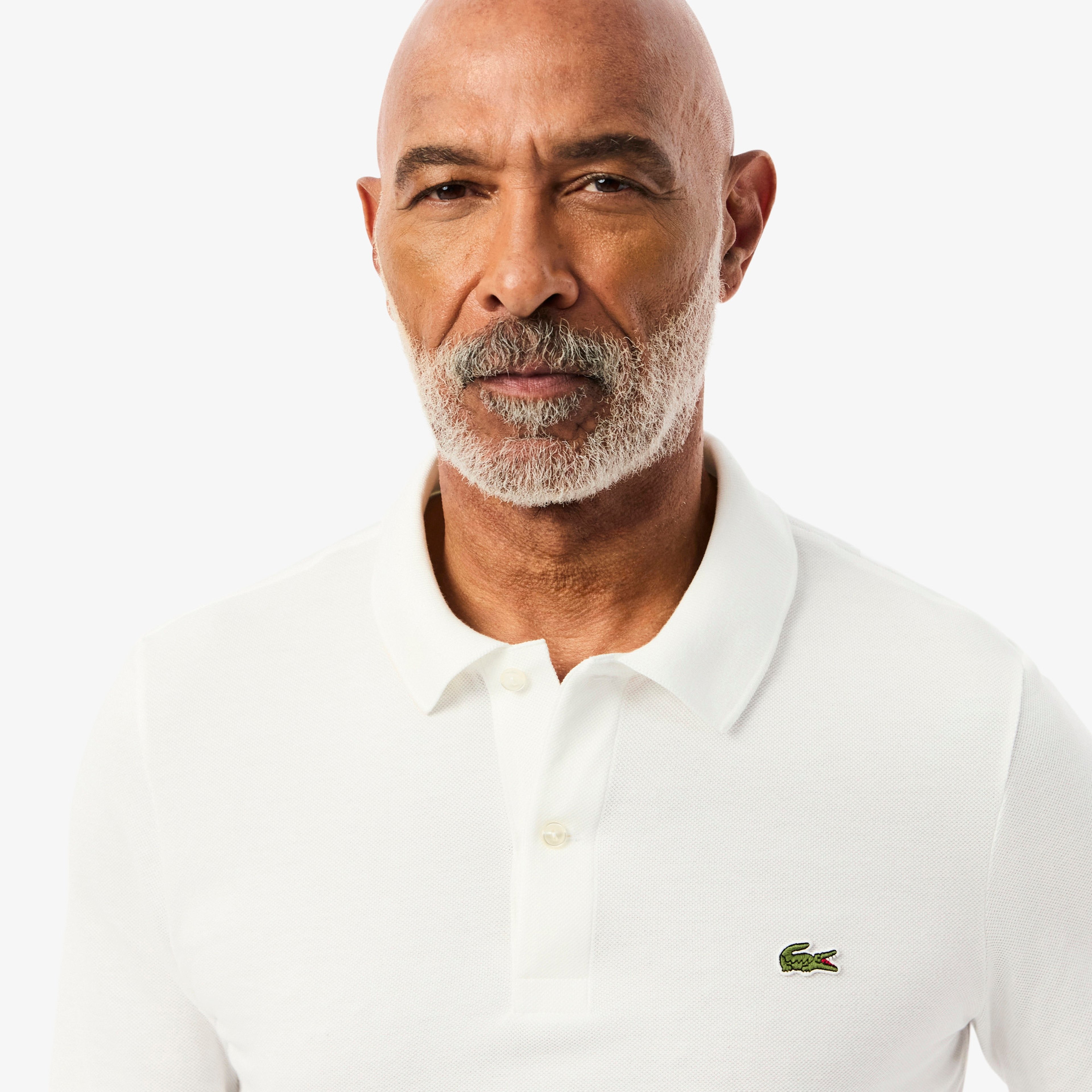 L.12.12 Erkek Slim Fit Uzun Kollu Beyaz Polo